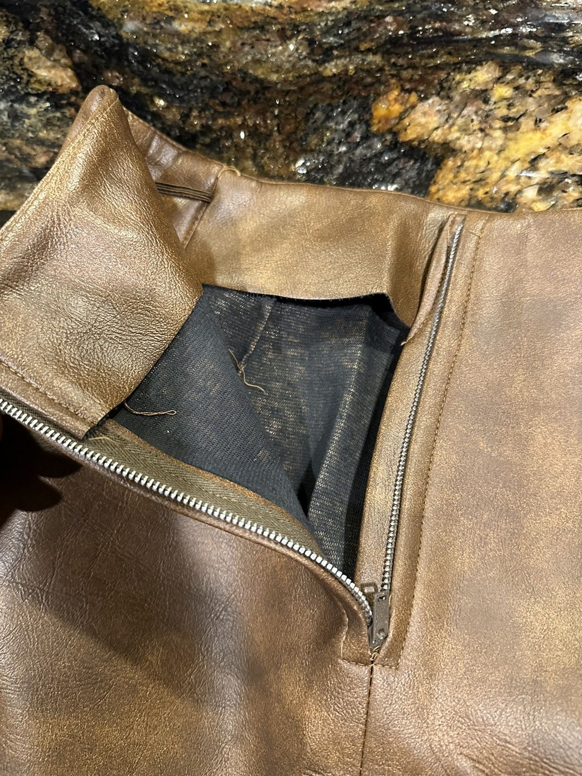 Leather Vintage Union Made Brown Leather Skirt & Vest Size M / US 6-8 / IT 42-44 - 22 Thumbnail