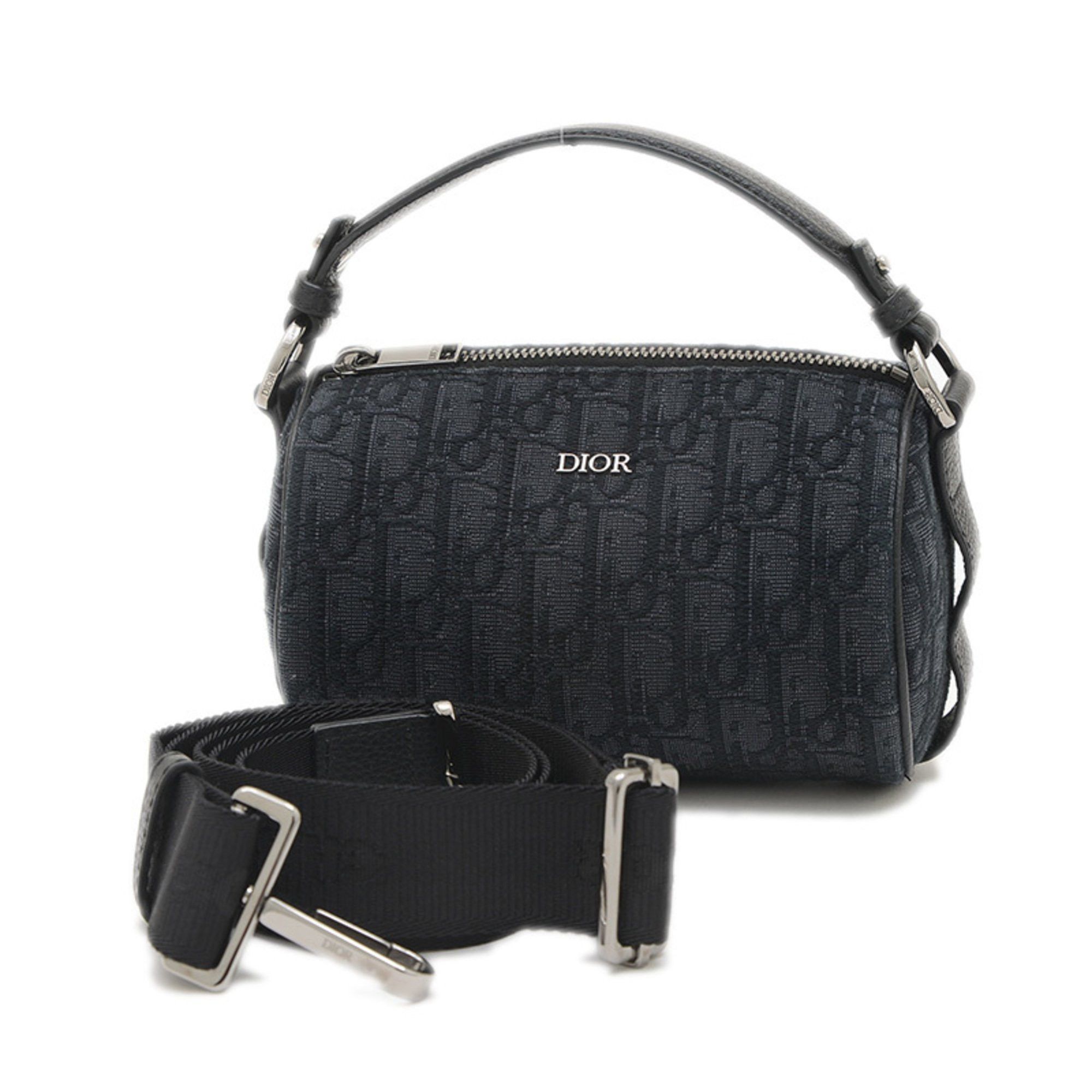 Christian Dior Dior Oblique Roller Mini Messenger Shoulder Bag Black, Women's