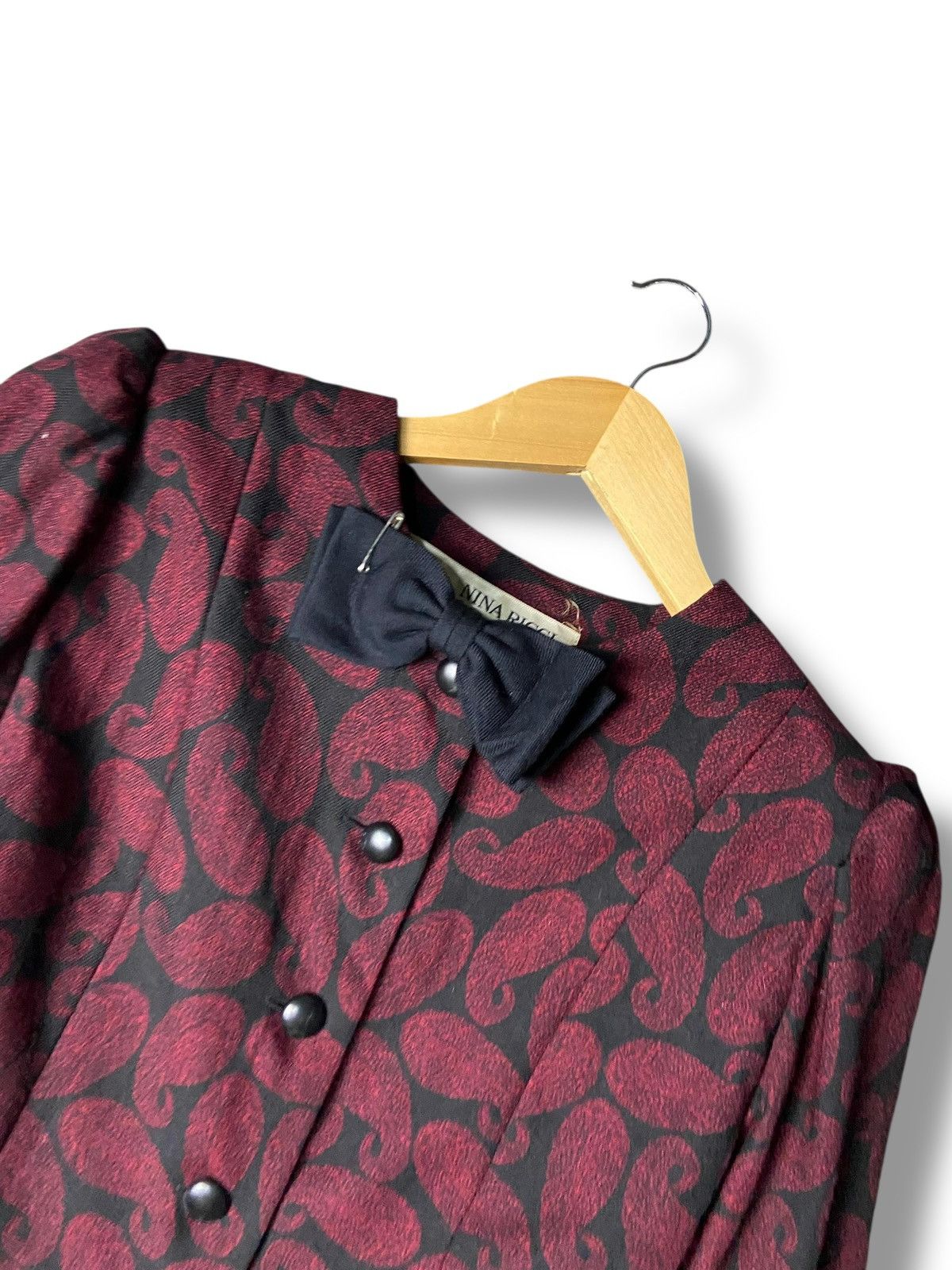 Nina Ricci Vintage Nina Ricci Paisley + Peplum Style Coat (167) Size XXS / US 00 / IT 34 - 4 Thumbnail