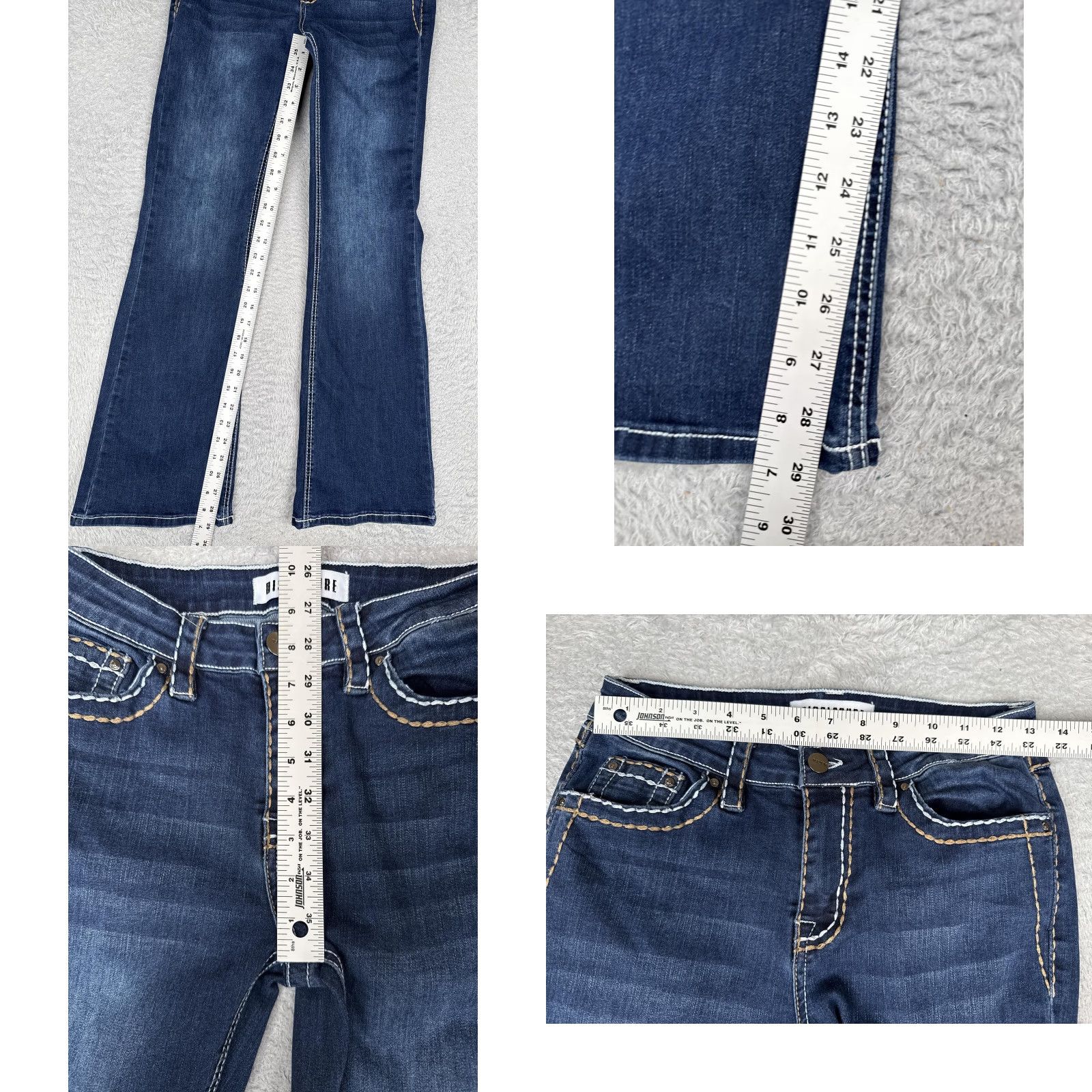 Vintage Disclosure Bootcut Jeans Juniors 7/28 Blue Medium Wash Low Rise Stretch 26x29 Size 28" / US 6 / IT 42 - 8 Thumbnail
