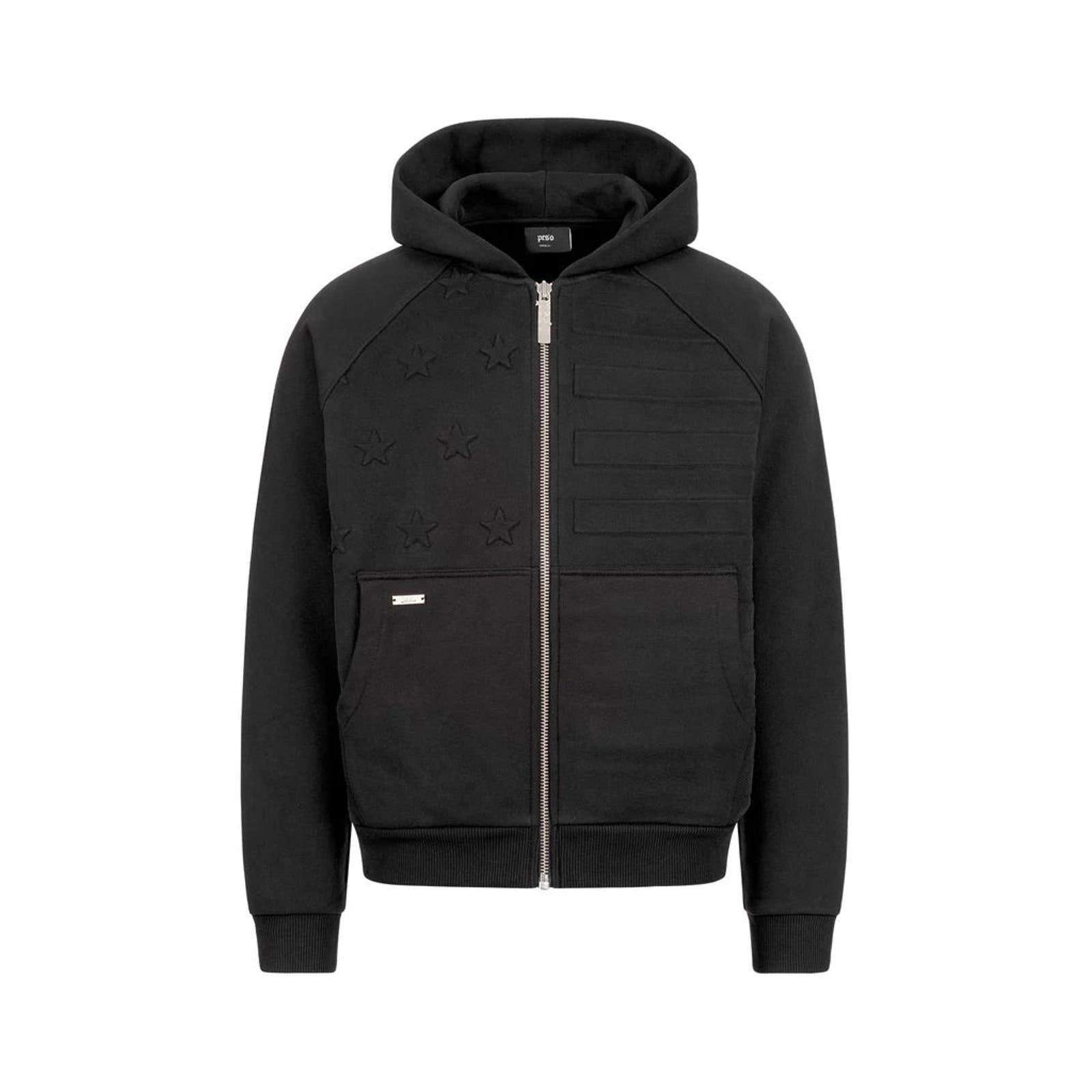 image of Peso Stars & Stripes Zip Hoodie in Black, Men's (Size Small)