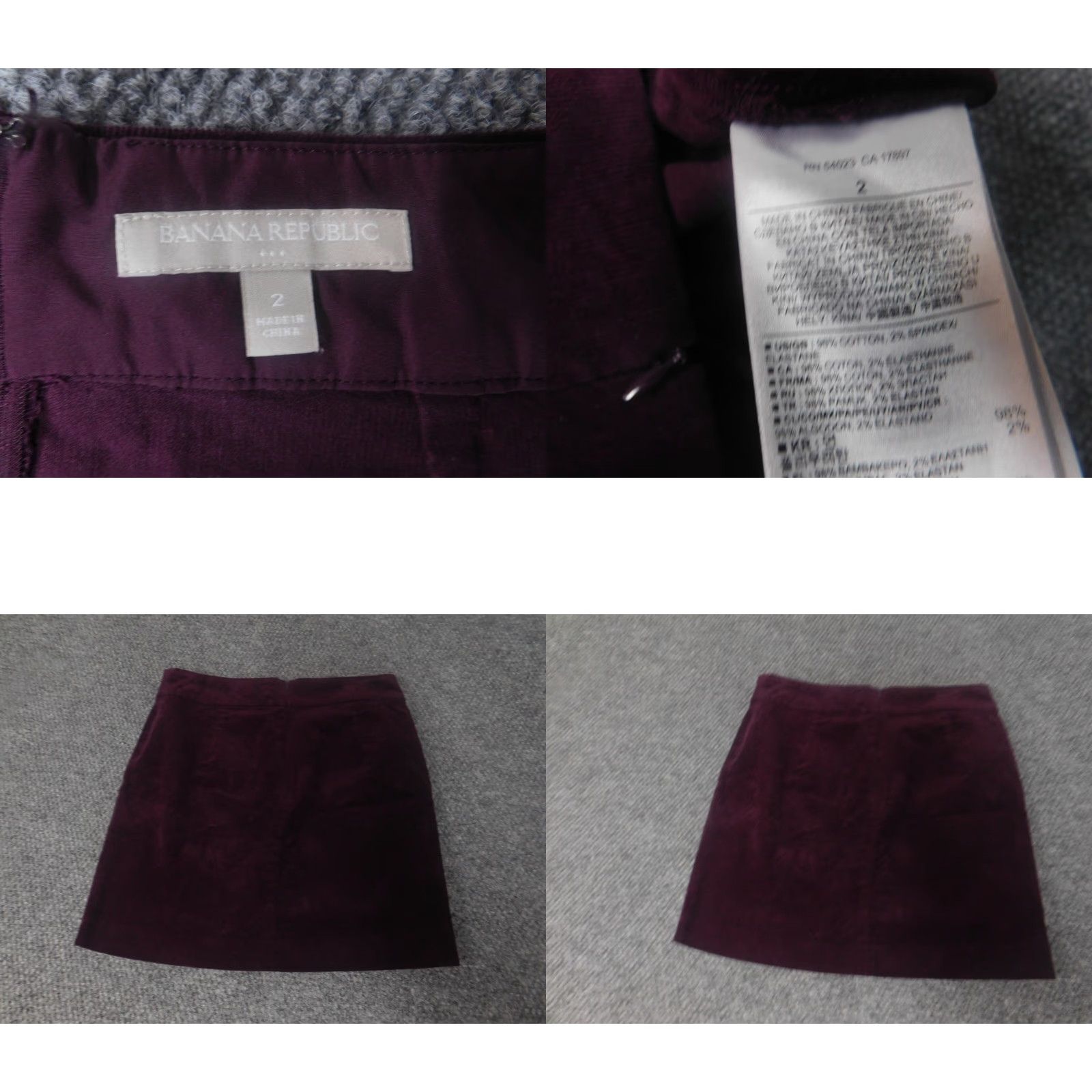 Banana Republic **Purple Zip A-Line Skirt** User: **A-Line Purple Zip Skirt** Size 26" / US 2 / IT 38 - 8 Thumbnail
