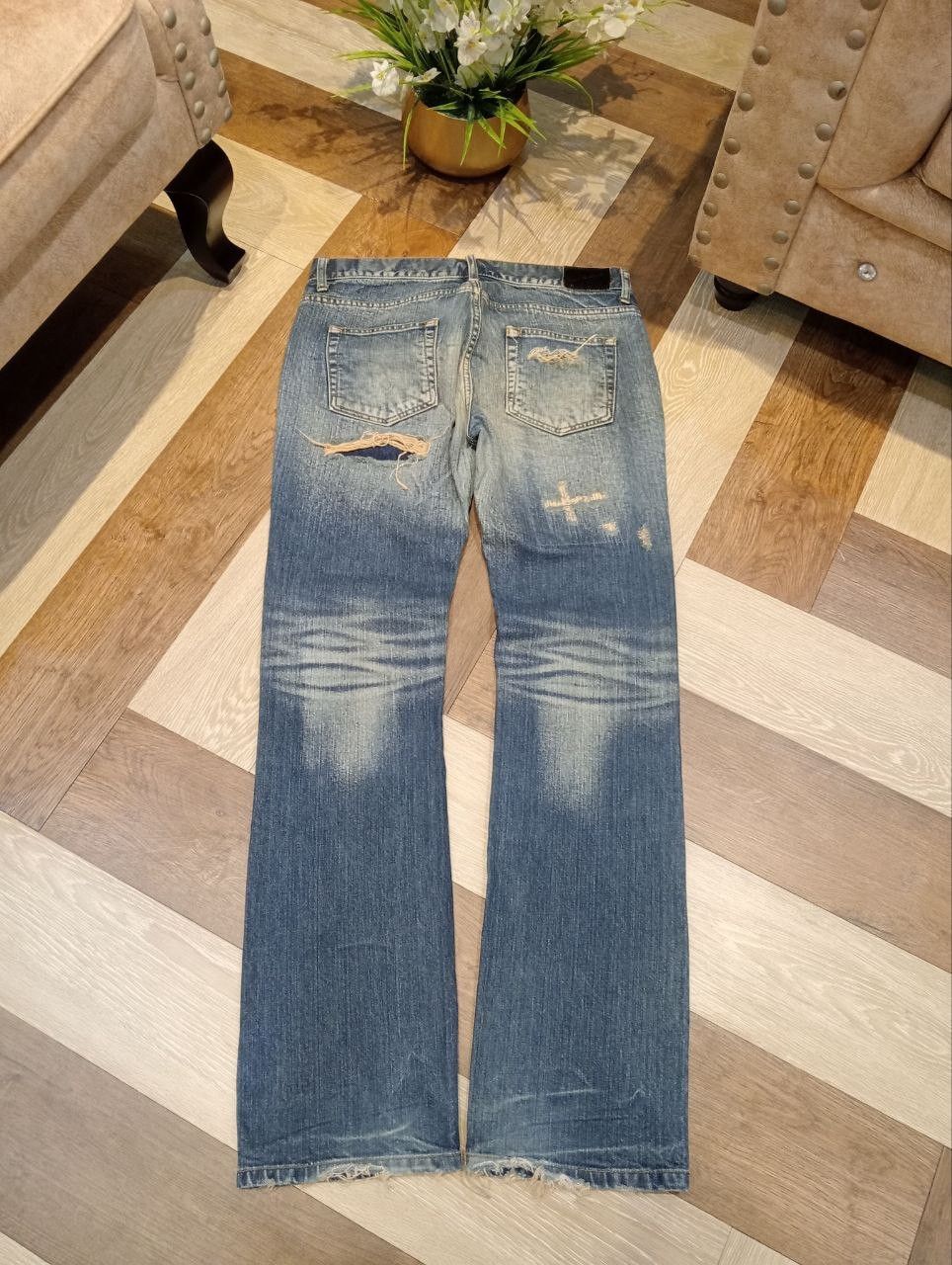 JACKROSE JACKROSE JAPAN BLUE DENIM DISTRESSED PANTS Size US 33 - 10 Thumbnail