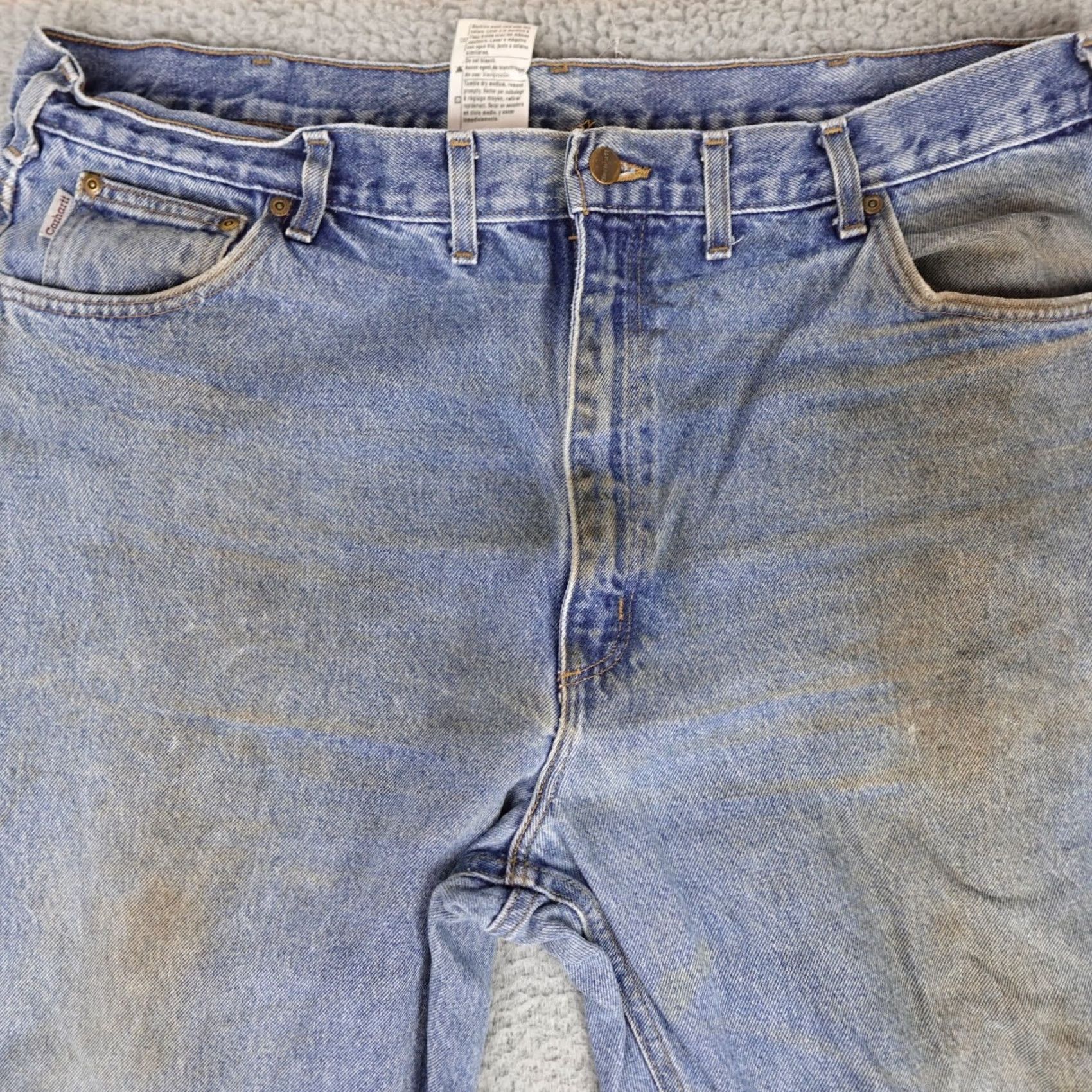 Carhartt Carhartt Jeans Mens 44x32 Blue Denim Patch 40x32 Actual DST Work Size US 44 / EU 60 - 5 Thumbnail