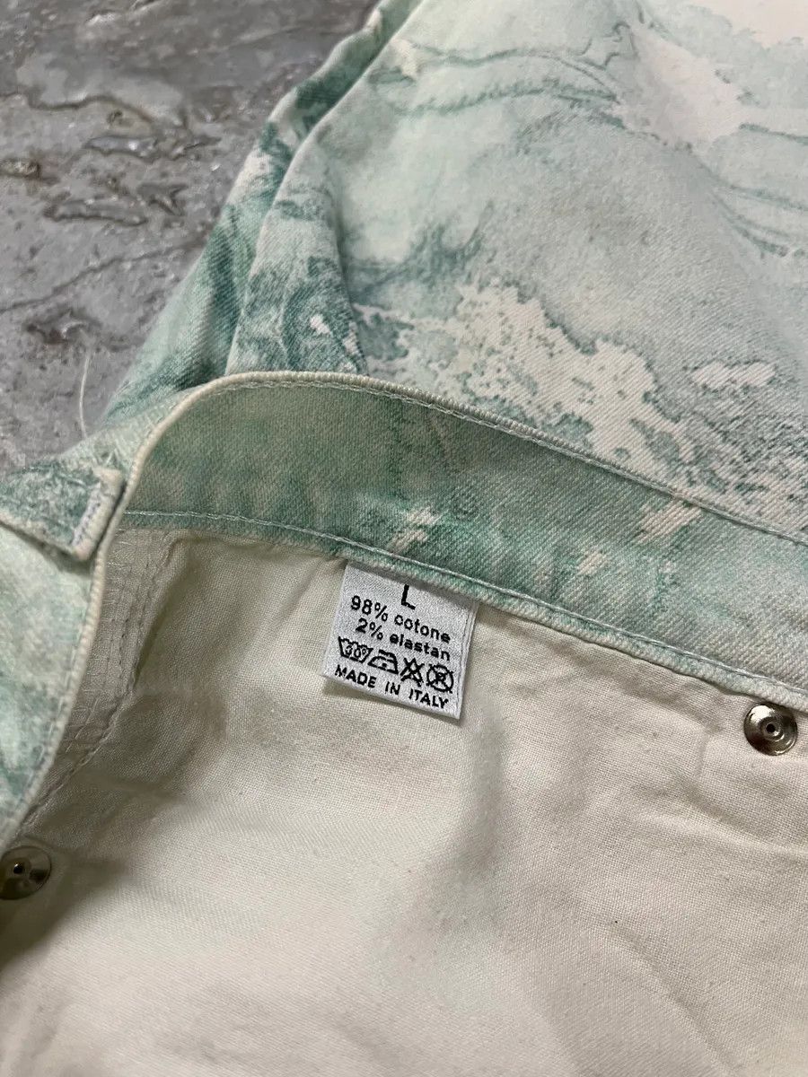 Roberto Cavalli 1990s Roberto Cavalli Aqua Green White Pants Size US 30 / EU 46 - 14 Thumbnail