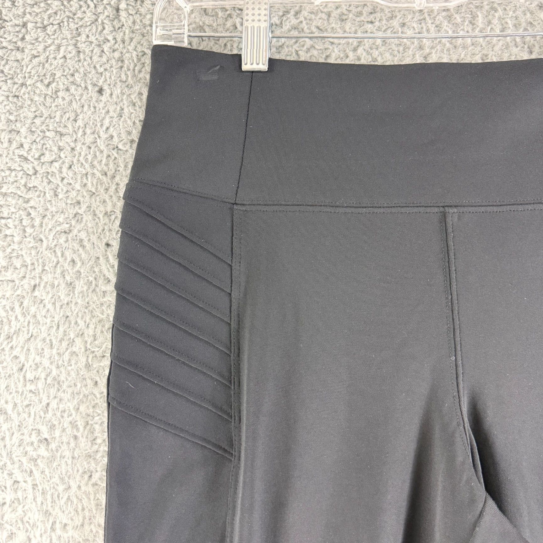 Athleta Athleta Leggings Womens M Black Ankle Zipper Pull On Stretch Delancey Moto Size 32" / US 10 / IT 46 - 2 Thumbnail