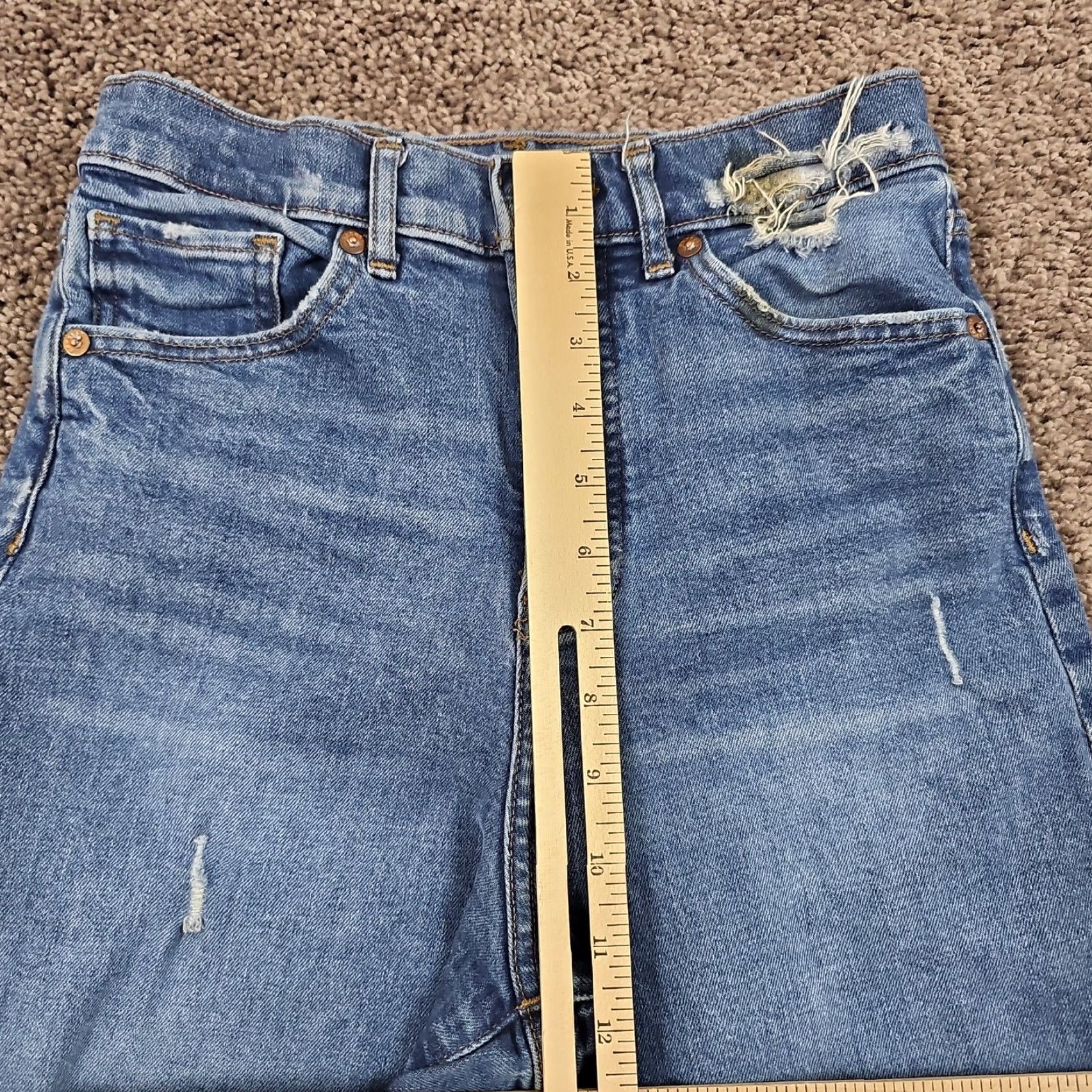 Express VINTAGE Express Jeans Womens Wide-Leg High Rise Distressed Stretch Denim 90s 23x27 Size 26" / US 2 / IT 38 - 4 Thumbnail