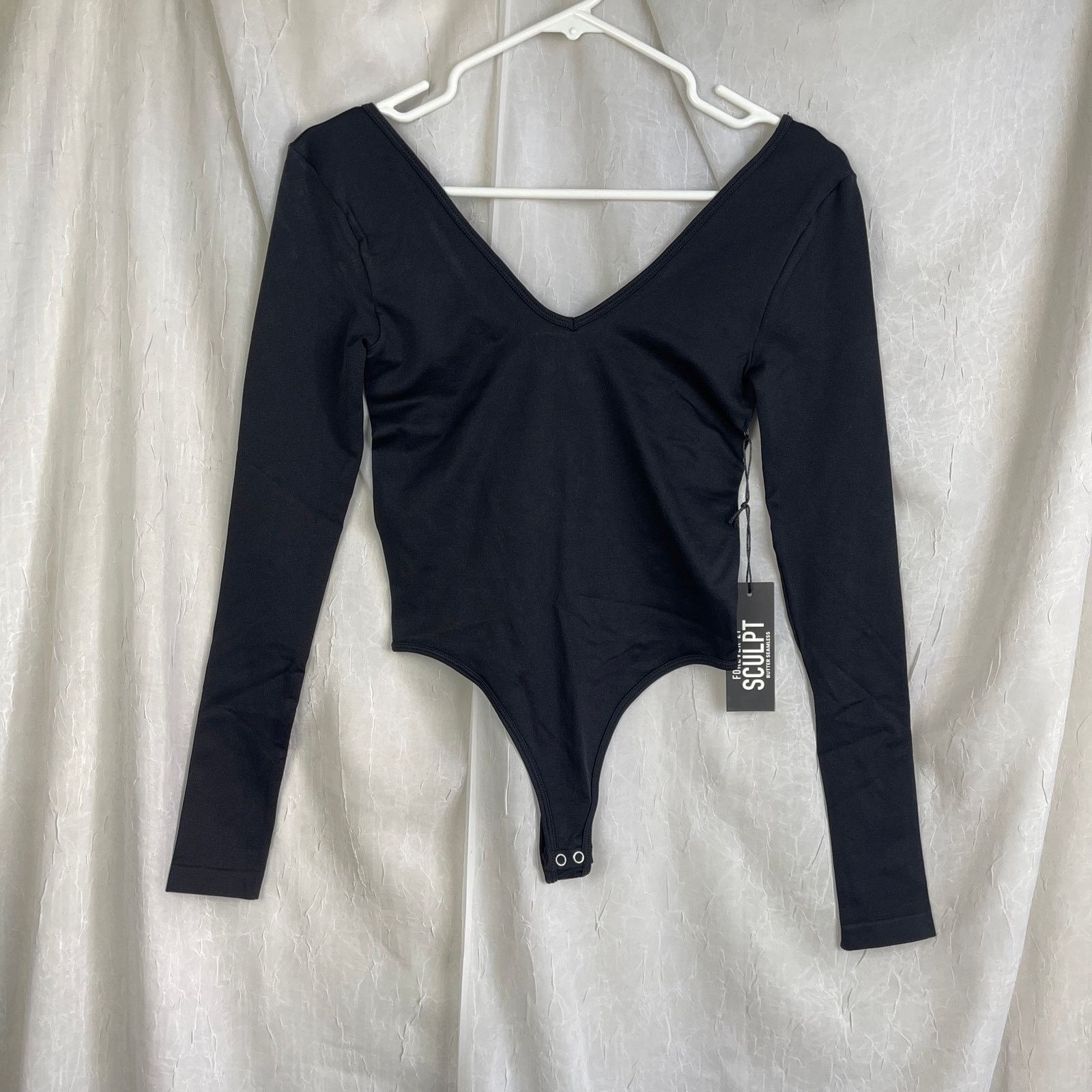 Forever 21 Forever 21 Seamless Thong Bodysuit Long Sleeve Black NWT S Size S / US 4 / IT 40 - 13 Thumbnail