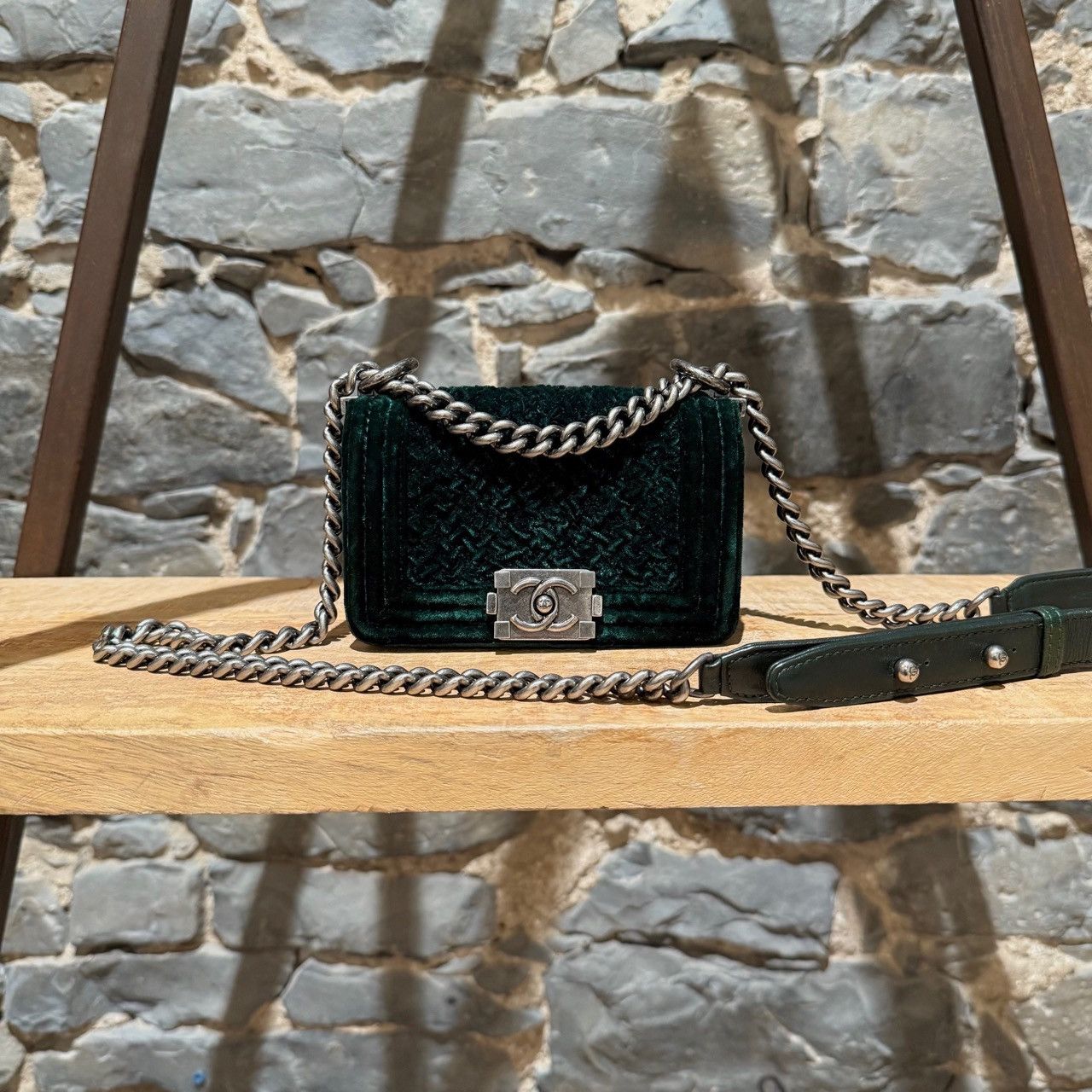 Chanel Chanel Forest Green Crushed Velvet Mini Boy Bag Size ONE SIZE - 2 Thumbnail