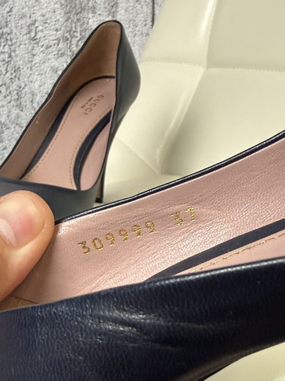 Gucci Gucci Dark Navy Leather Platform Pumps Heels Shoes (309999) Size US 7 / IT 37 - 21 Thumbnail