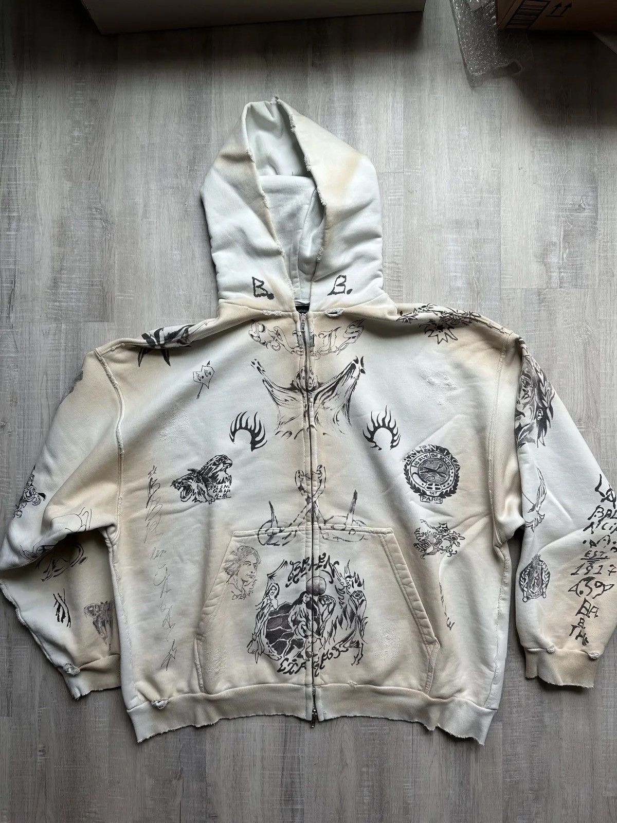 Balenciaga Tattoo Hoodie Grailed