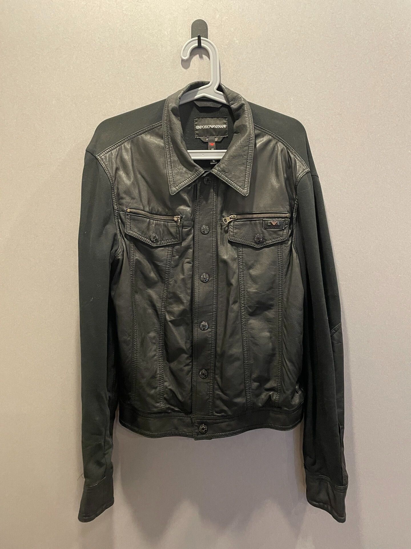 Emporio Armani Leather Jacket Size L