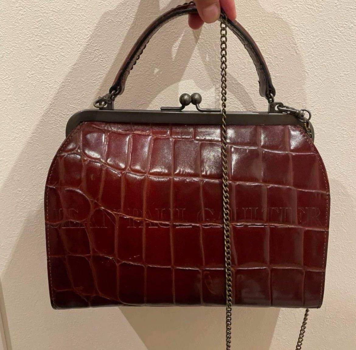 Jean Paul Gaultier Jean Paul Gaultier Crocodile pattern leather gold bag Size ONE SIZE - 1 Thumbnail