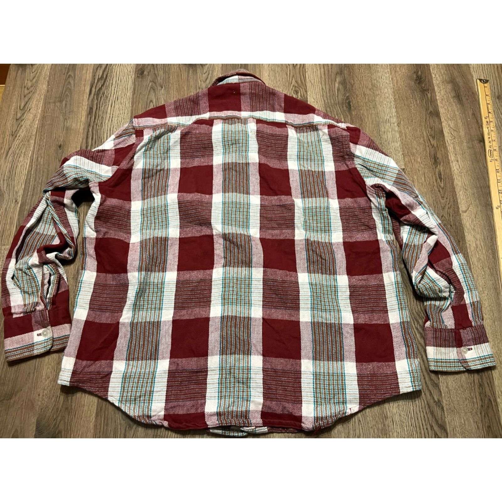 Vintage VINTAGE Golden Key Shirt Mens XL 17-17.5 White Red Brown Plaid Button Up Size US XL / EU 56 / 4 - 2 Thumbnail