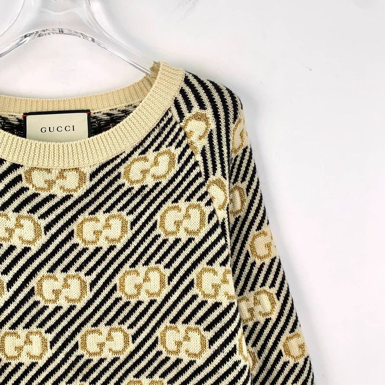 Gucci Gucci Color-blocked logo jacquart full-print wool round-ne Size S / US 4 / IT 40 - 3 Thumbnail