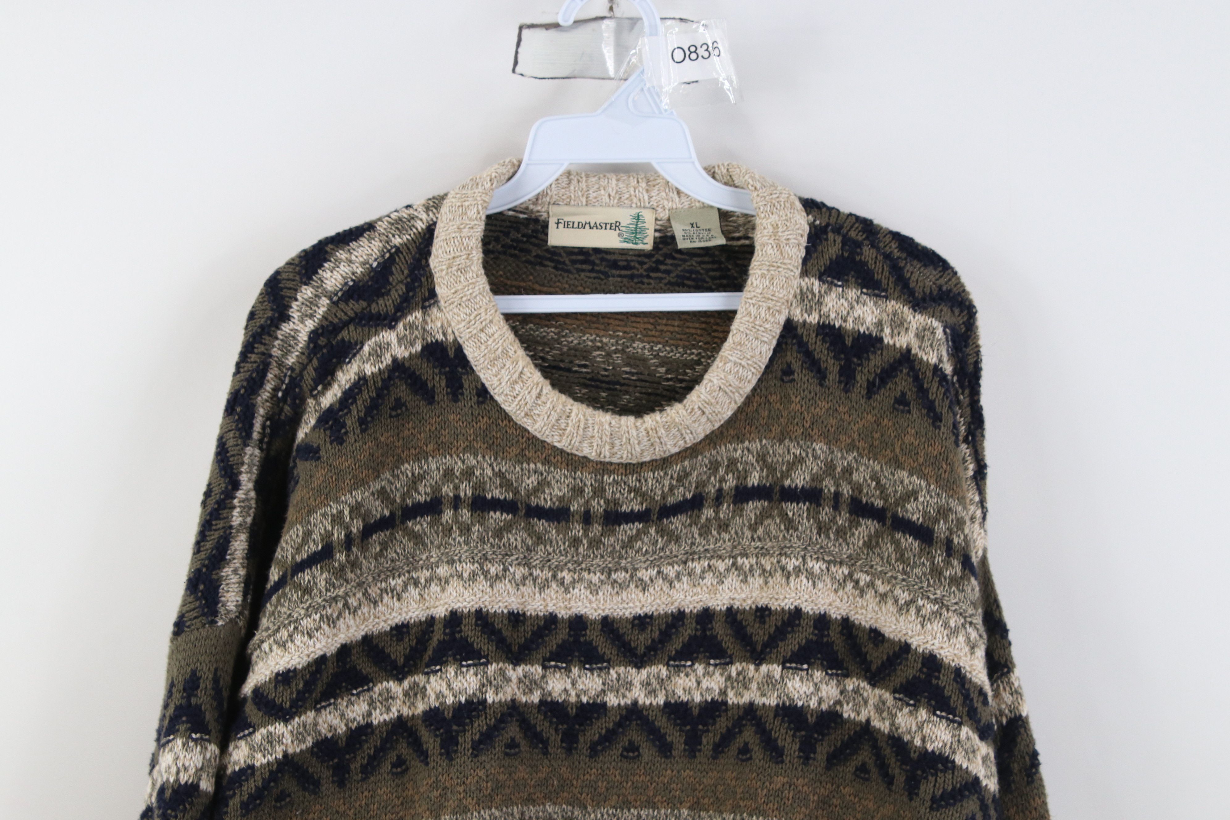 Vintage Vintage 90s Streetwear Tone Chunky Ribbed Knit Sweater USA Size US XL / EU 56 / 4 - 2 Thumbnail