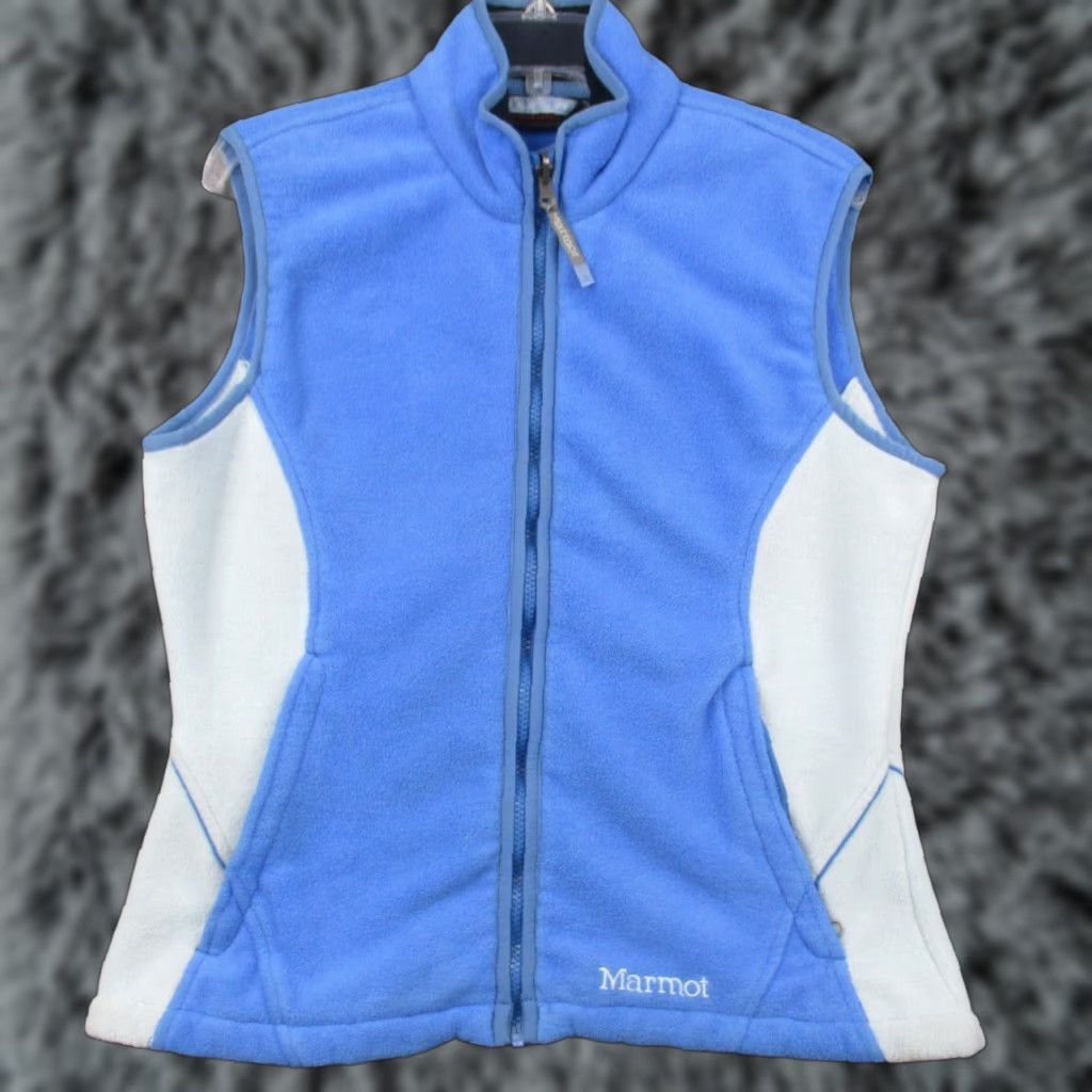 Marmot Marmot Vest Womens Medium Fleece Blue Colorblock Logo Zip Pockets Size M / US 6-8 / IT 42-44 - 1 Thumbnail