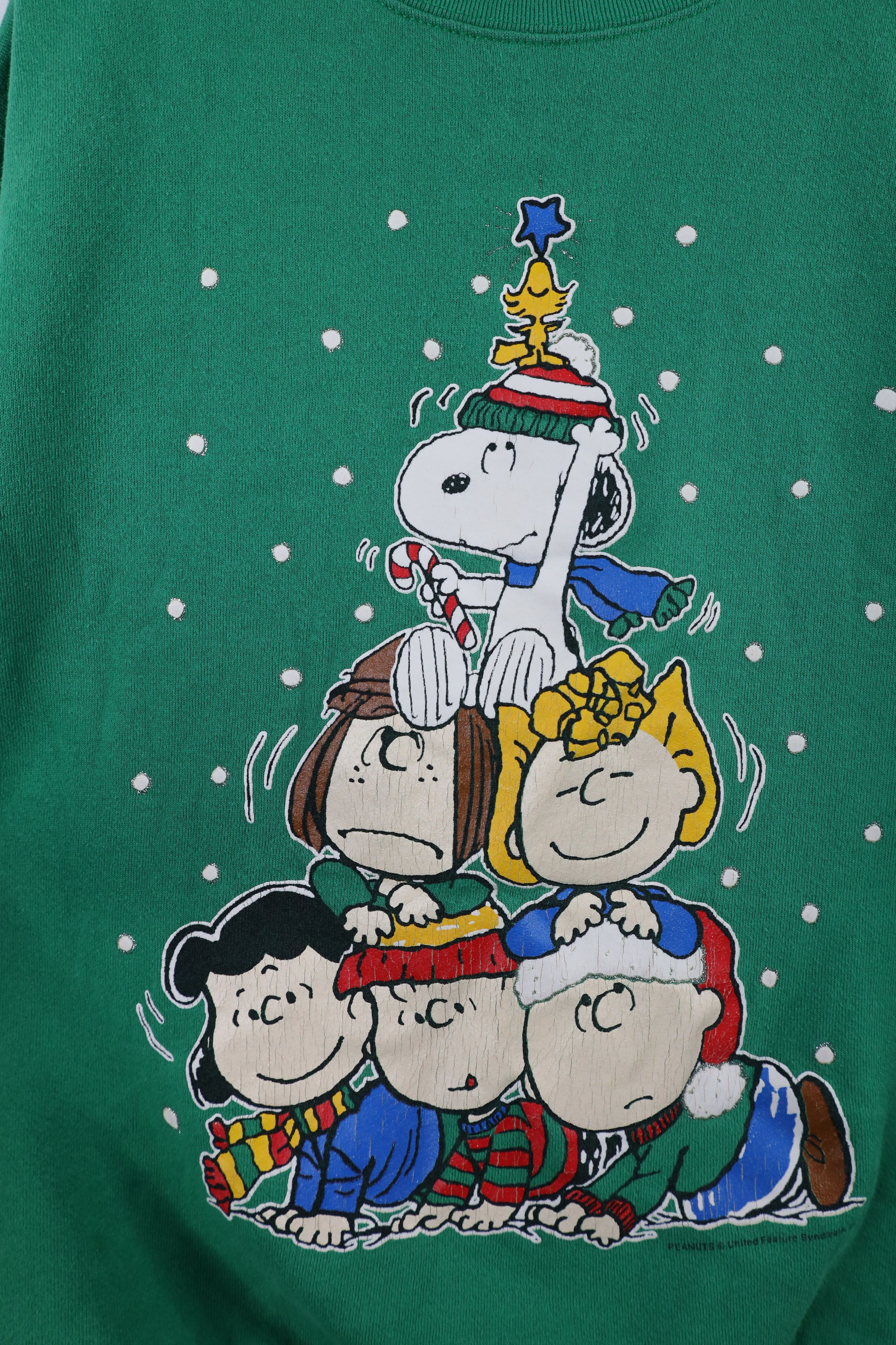 Vintage Vintage 90s Charlie Brown Peanuts Christmas Tree Sweatshirt Size US L / EU 52-54 / 3 - 4 Thumbnail