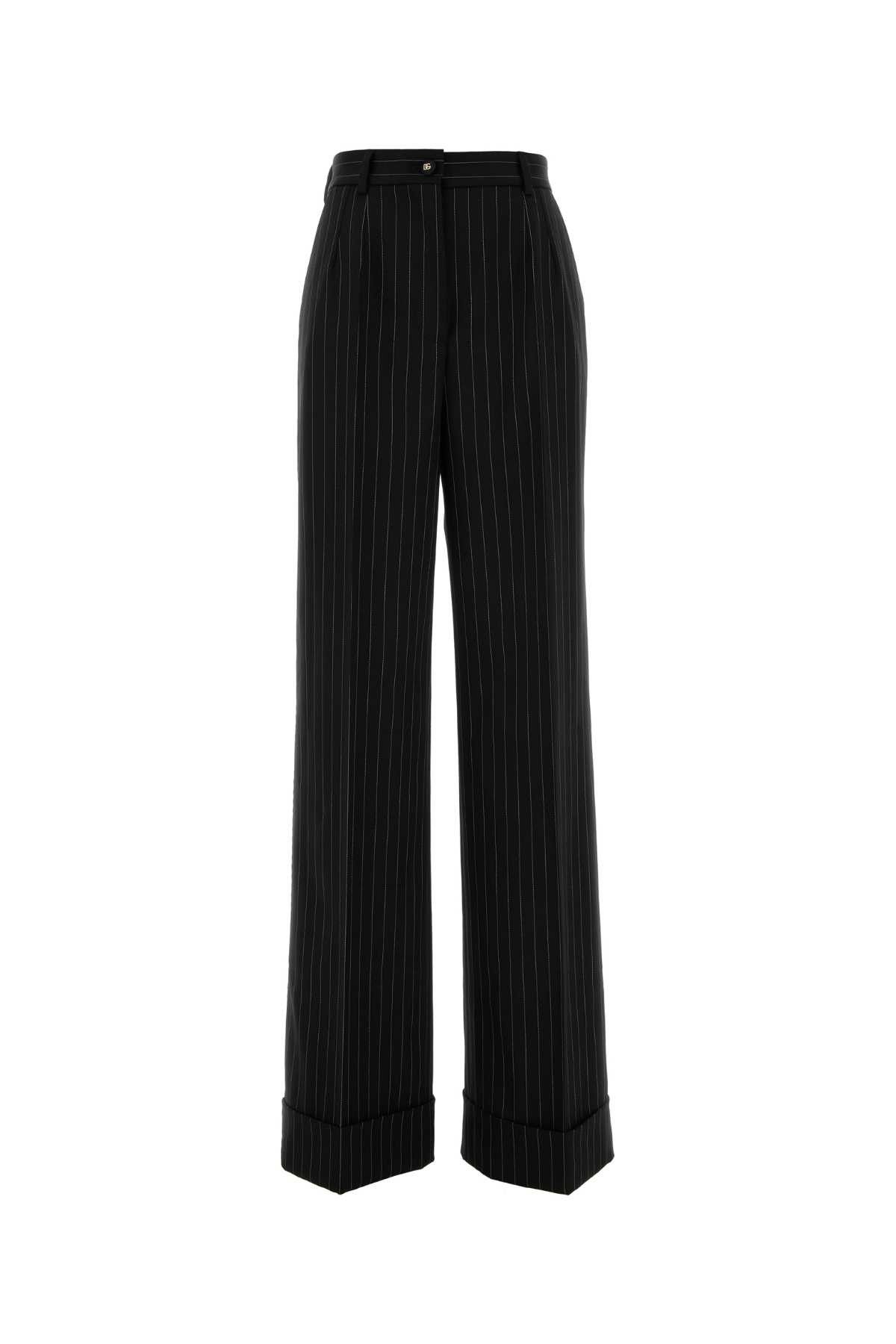 Dolce & Gabbana Embroidered Stretch Wool Pant Size 27" / US 4 / IT 40 - 1 Thumbnail