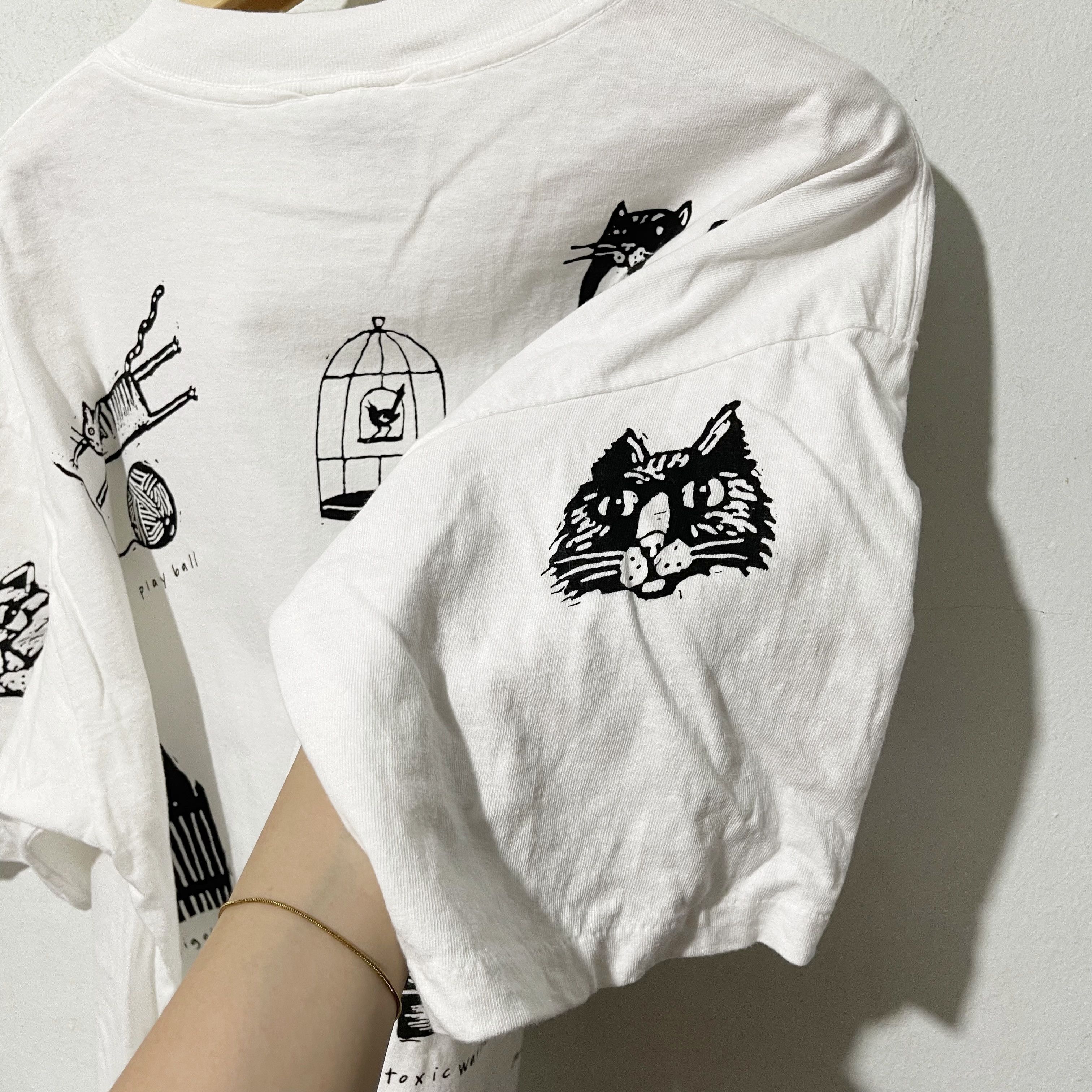 Vintage Vintage 90s Studio Roja Cat Humor T-Shirt Size US XL / EU 56 / 4 - 6 Thumbnail