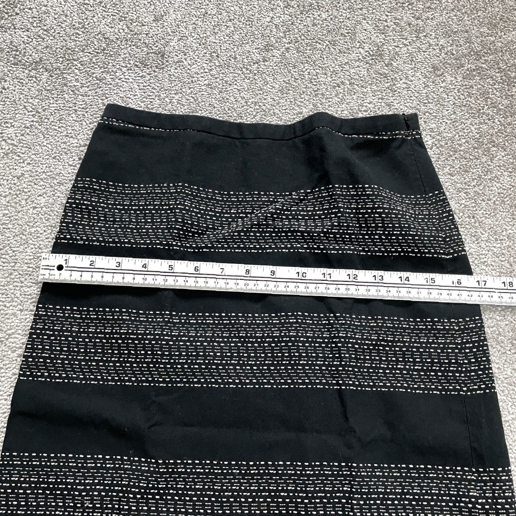 Loft LOFT Ann Taylor Skirt Mini Black White Striped Cotton Lined Womens 0 Short 0 Black White Striped Cotton Lined Zipper Vintage No Size 25" / US 0 / IT 36 - 5 Thumbnail