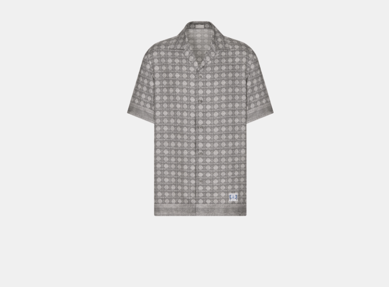 Dior o1w1db11225 493C51 Cannage Short-Sleeved Shirt in Gray Size US S / EU 44-46 / 1 - 1 Thumbnail