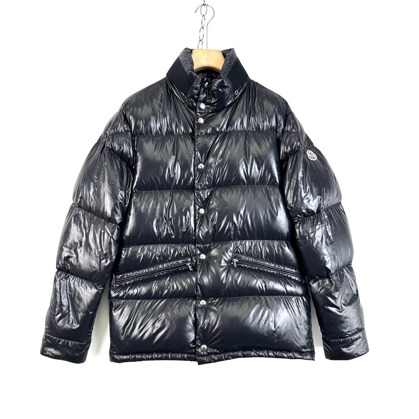 Moncler Moncler Rateua Black Shiny Down Jacket With Sleeve Logo K12 Size US L / EU 52-54 / 3 - 1 Thumbnail