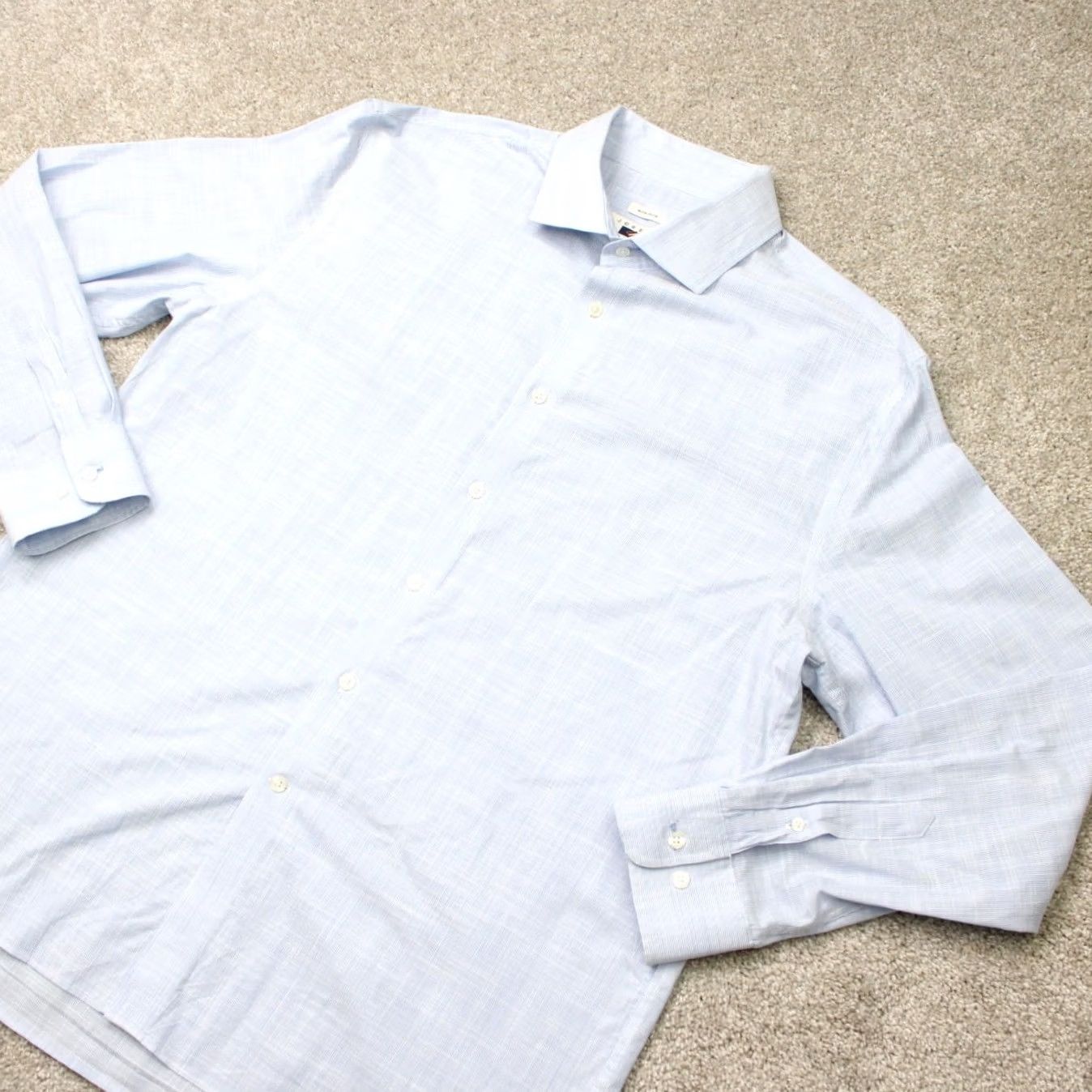 Joseph Abboud Joseph Abboud Shirt Mens XL Blue Non-Iron Cotton Stretch Long Sleeve Button Up Size US XL / EU 56 / 4 - 3 Thumbnail