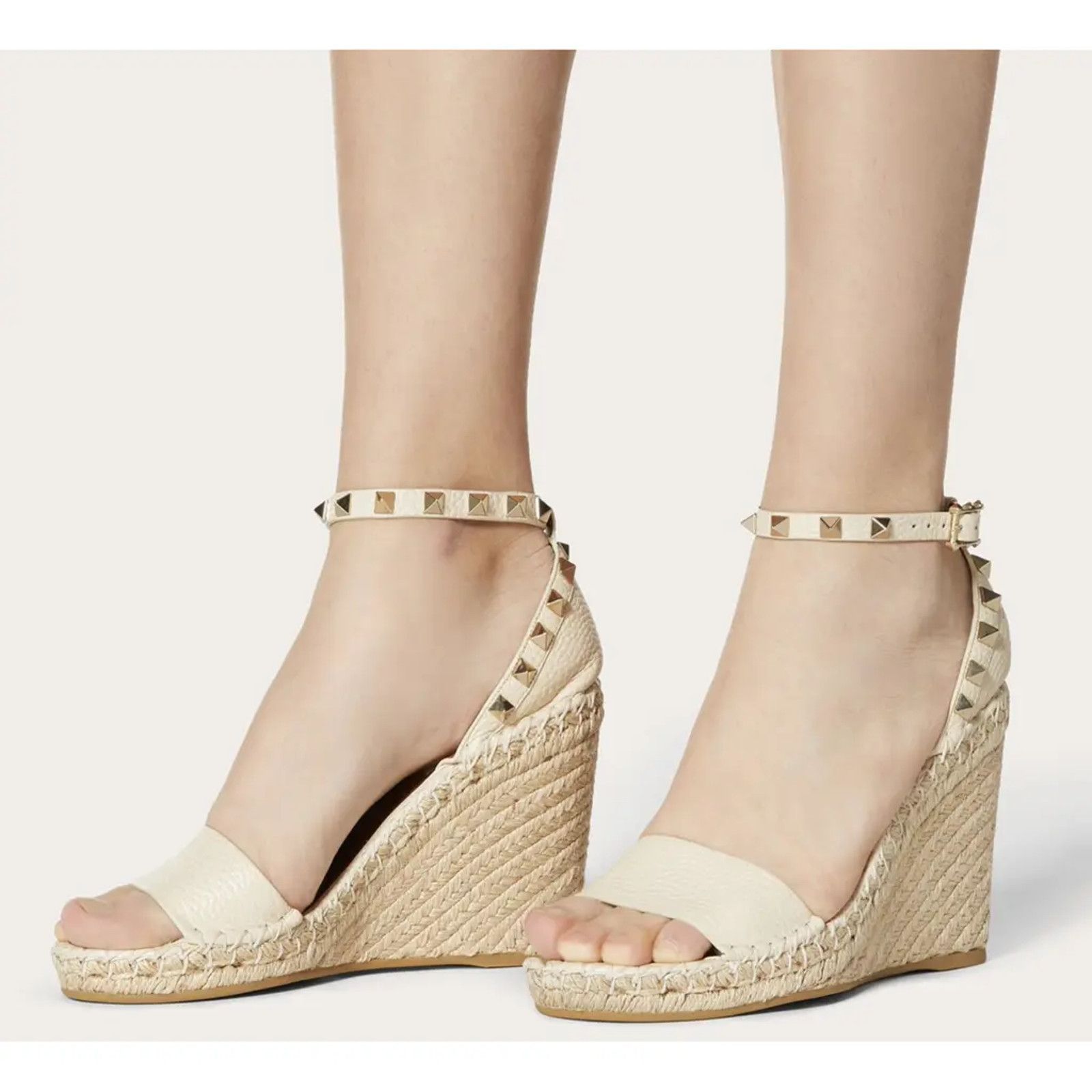 Valentino Rockstud Ankle Strap Platform Wedge Sandal Heel 41 Size US 11 / IT 41 - 5 Thumbnail