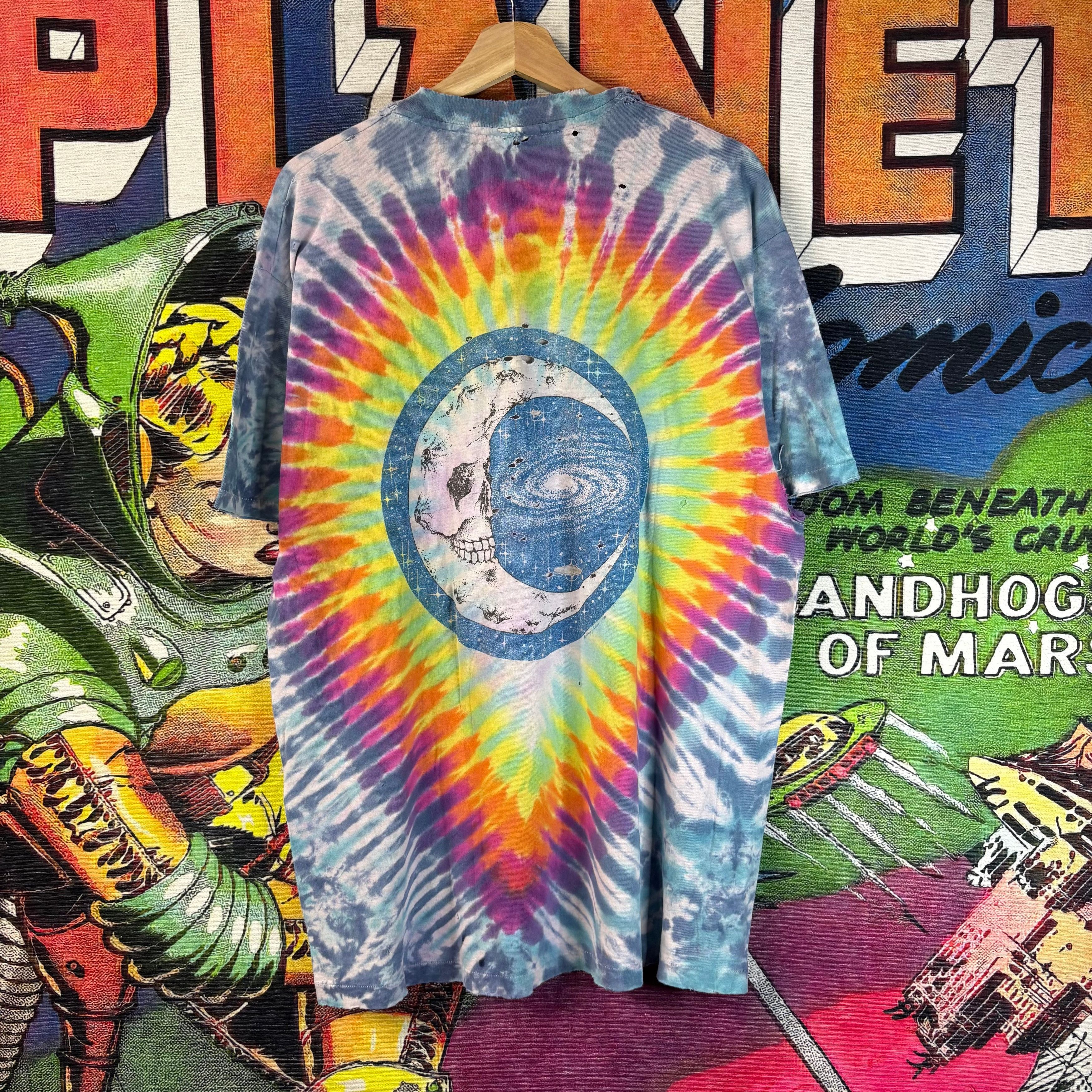 Grateful Dead Vintage 1989 Jerry Jaspar Grateful Dead Sun Tie Dye Tee Size US XL / EU 56 / 4 - 1 Thumbnail