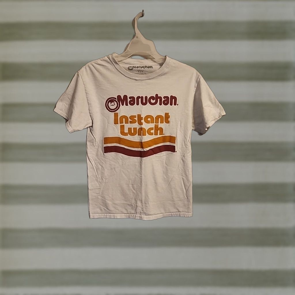 Vintage Maruchan T-Shirt White Small Short Sleeve Crew Neck Regular Fit Cotton Knit Graphic Print Retro Mens Size US S / EU 44-46 / 1 - 1 Thumbnail