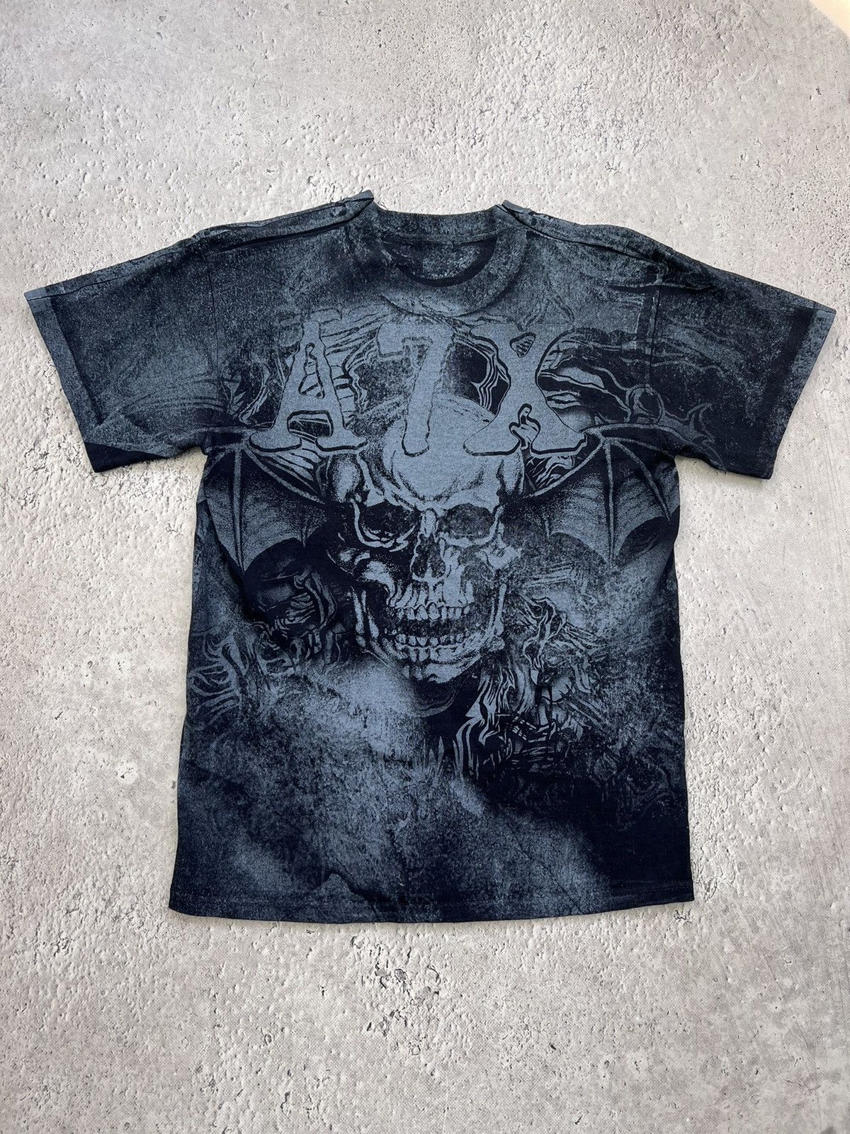 Band Tees × Vintage AVENGED SEVENFOLD Y2K SCULL BAND ROCK TEE Size US M / EU 48-50 / 2 - 8 Thumbnail