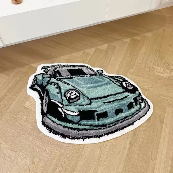 Japanese Brand Youko x Nao Racing Car Shaped Tufting Rug Carpet Size ONE SIZE - 4 Thumbnail