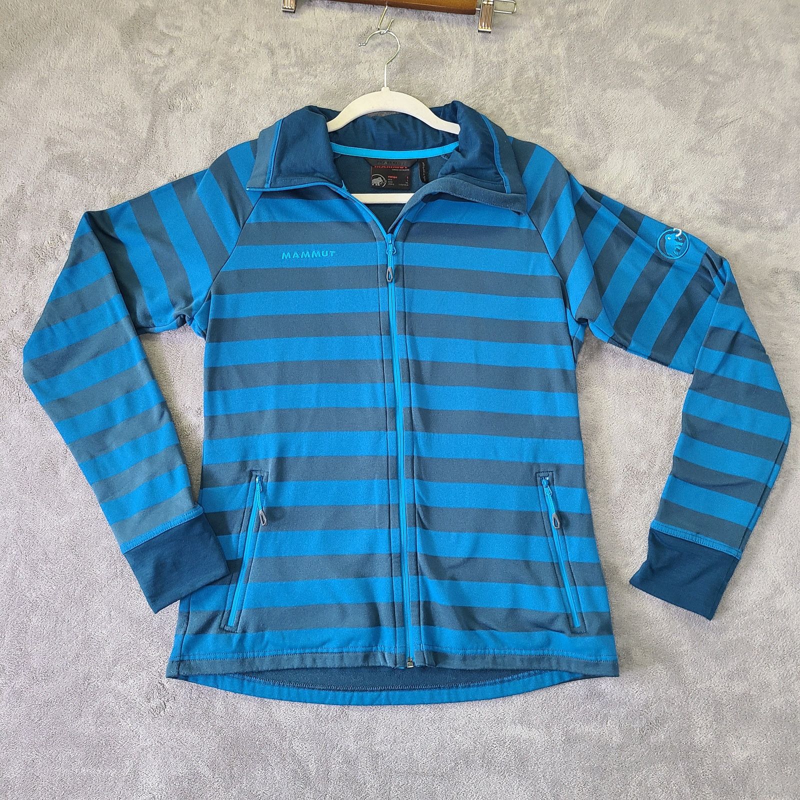 Mammut Mammut Blue & Navy Striped Turtleneck Jacket L, Women's Size L / US 10 / IT 46 - 1 Thumbnail