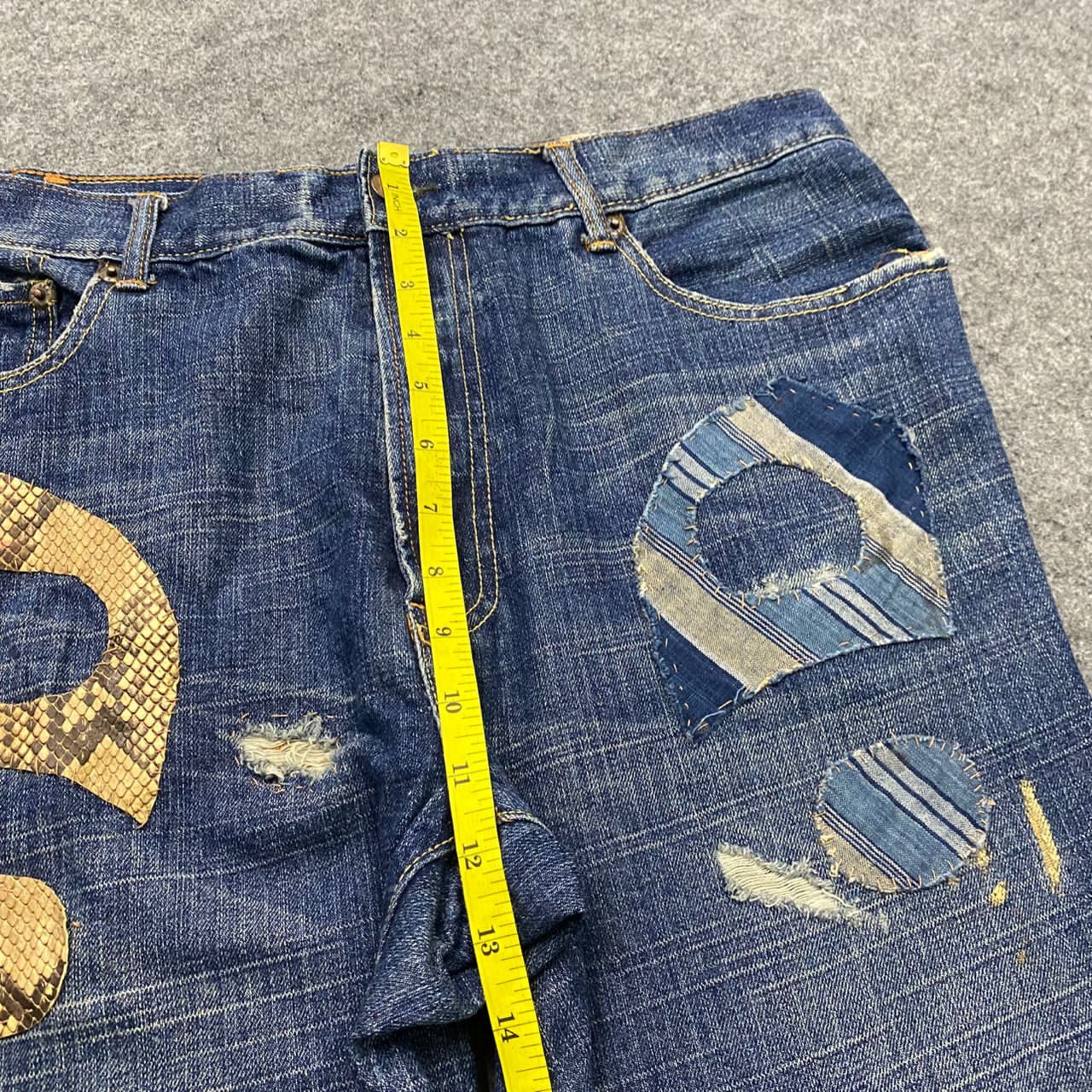 If Six Was Nine 💥Best Offer💥Vintage Ezra Fitch Patchwork Denim Size US 34 / EU 50 - 8 Thumbnail