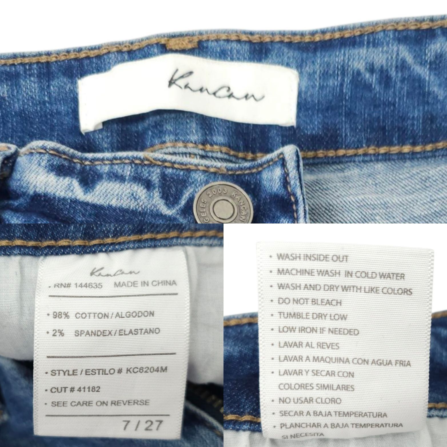 Kancan USA KanCan Nala Mid Rise Ankle Skinny Jeans Women 7/27 Distresse Size 28" / US 6 / IT 42 - 8 Thumbnail