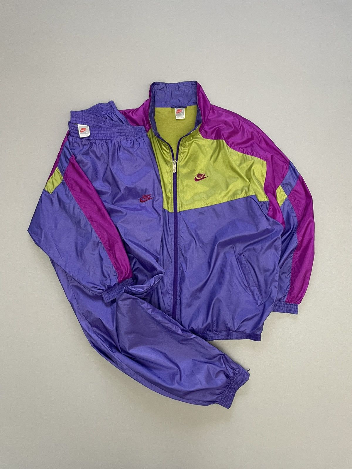 Nike Vintage Nike Tracksuit Jacket Pants 80s 90s Swoosh Size US XL / EU 56 / 4 - 1 Thumbnail