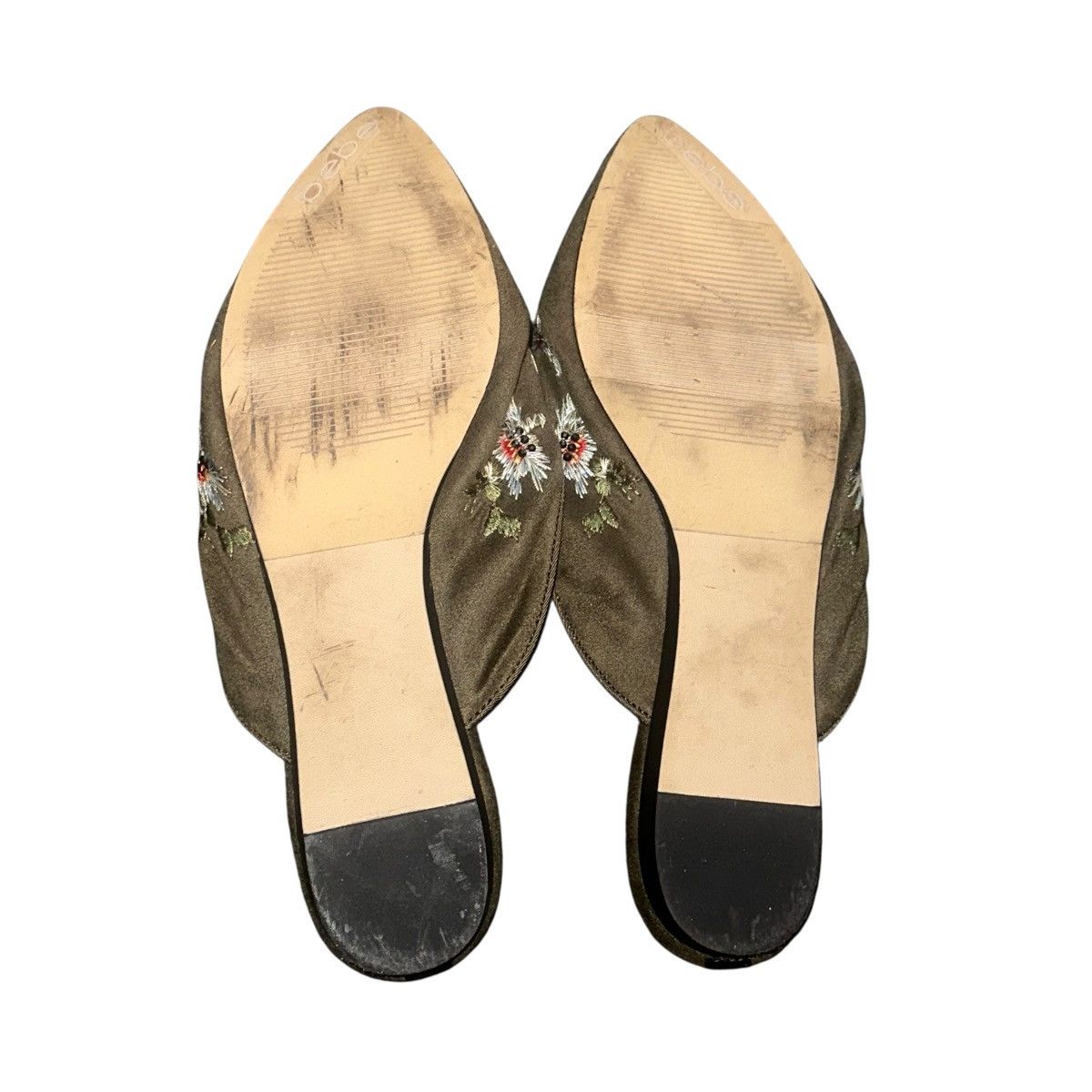 Bebe Bebe embroidered olive green mules Size US 9 / IT 39 - 4 Thumbnail
