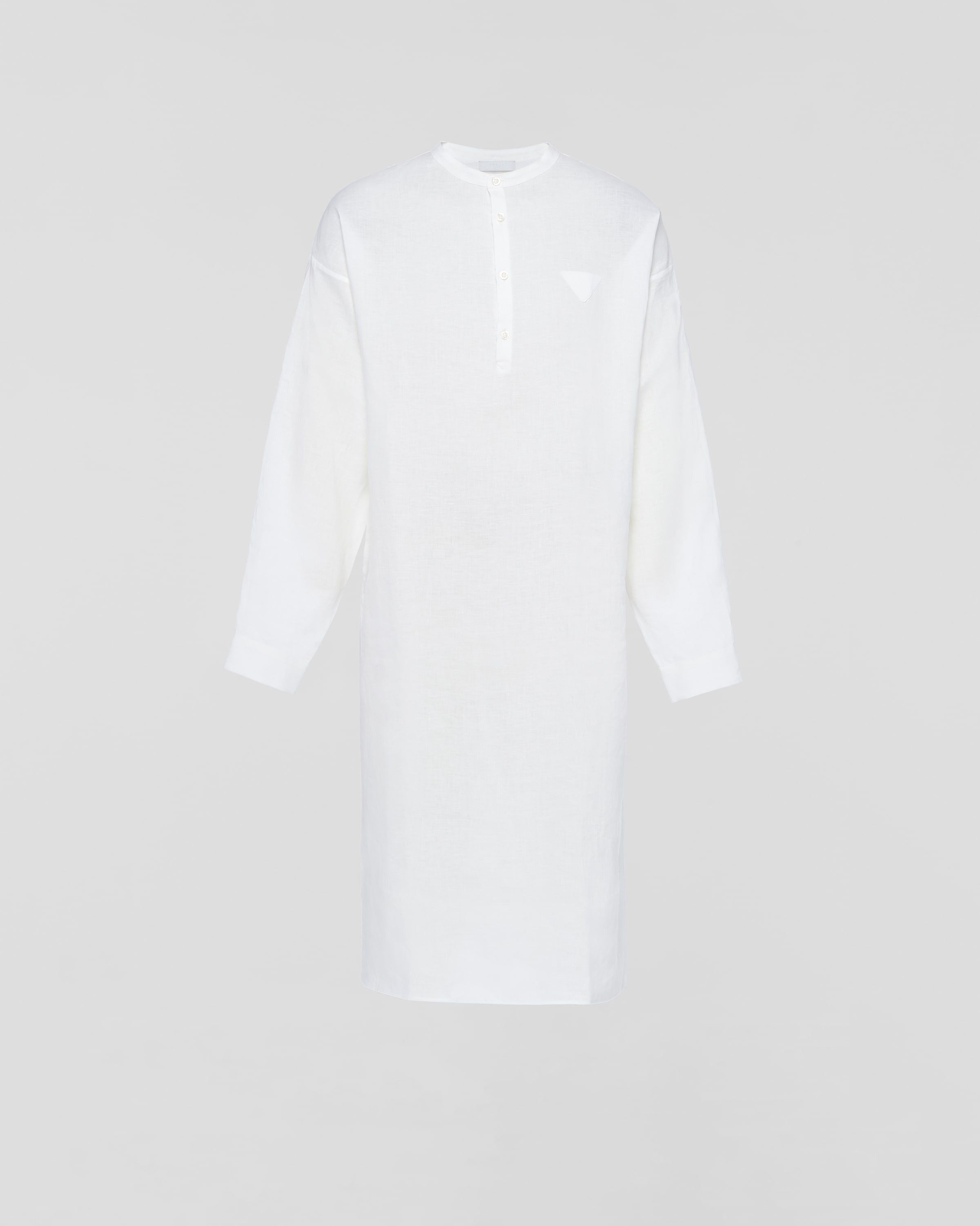 Prada oc11z0625 Linen Shirt in White Size US M / EU 48-50 / 2 - 1 Thumbnail
