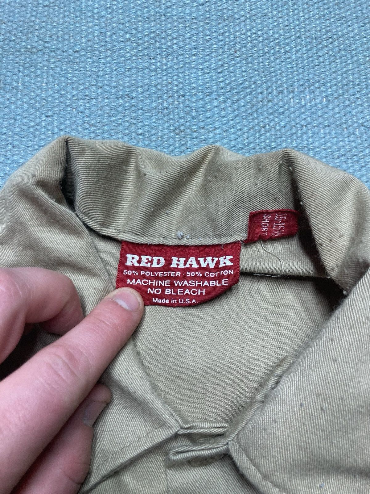Vintage 70s chino twill work shirt red hawk khaki workwear medium Size US M / EU 48-50 / 2 - 4 Thumbnail