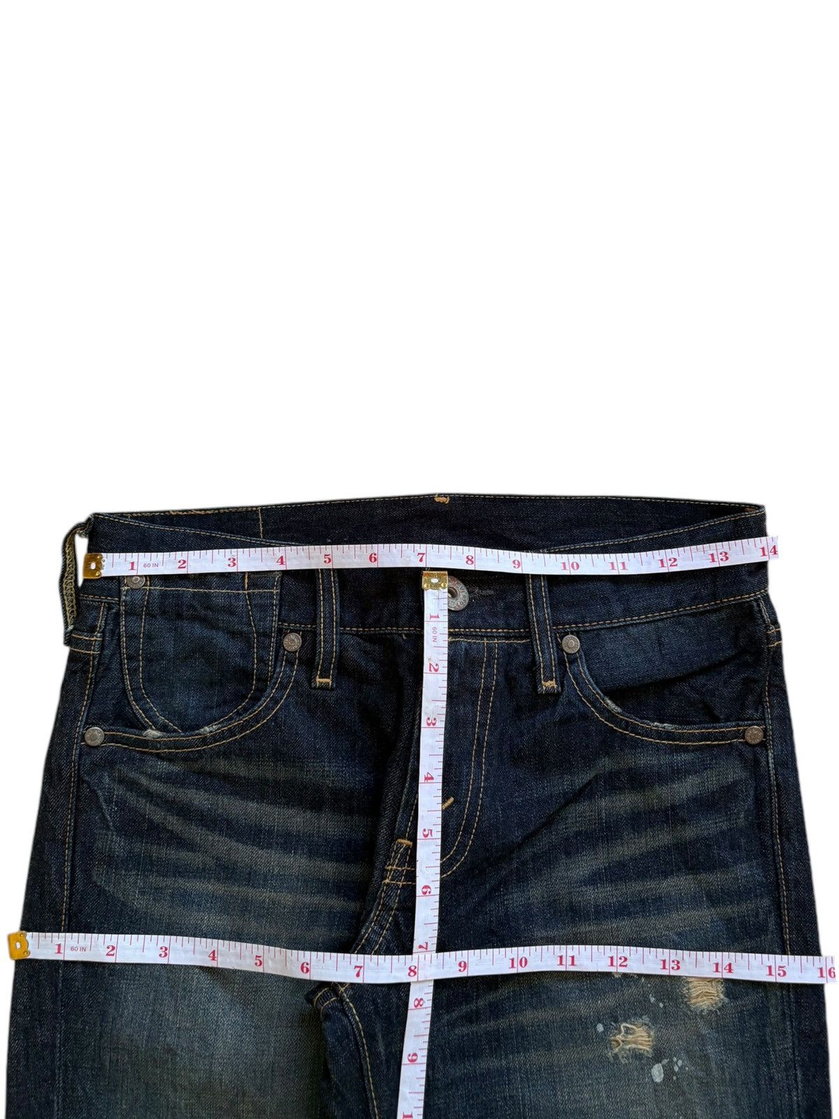 Levi's Vintage 90s Levis 502 Rusty Wash Painted Distressed Jeans Size 28" / US 6 / IT 42 - 12 Thumbnail