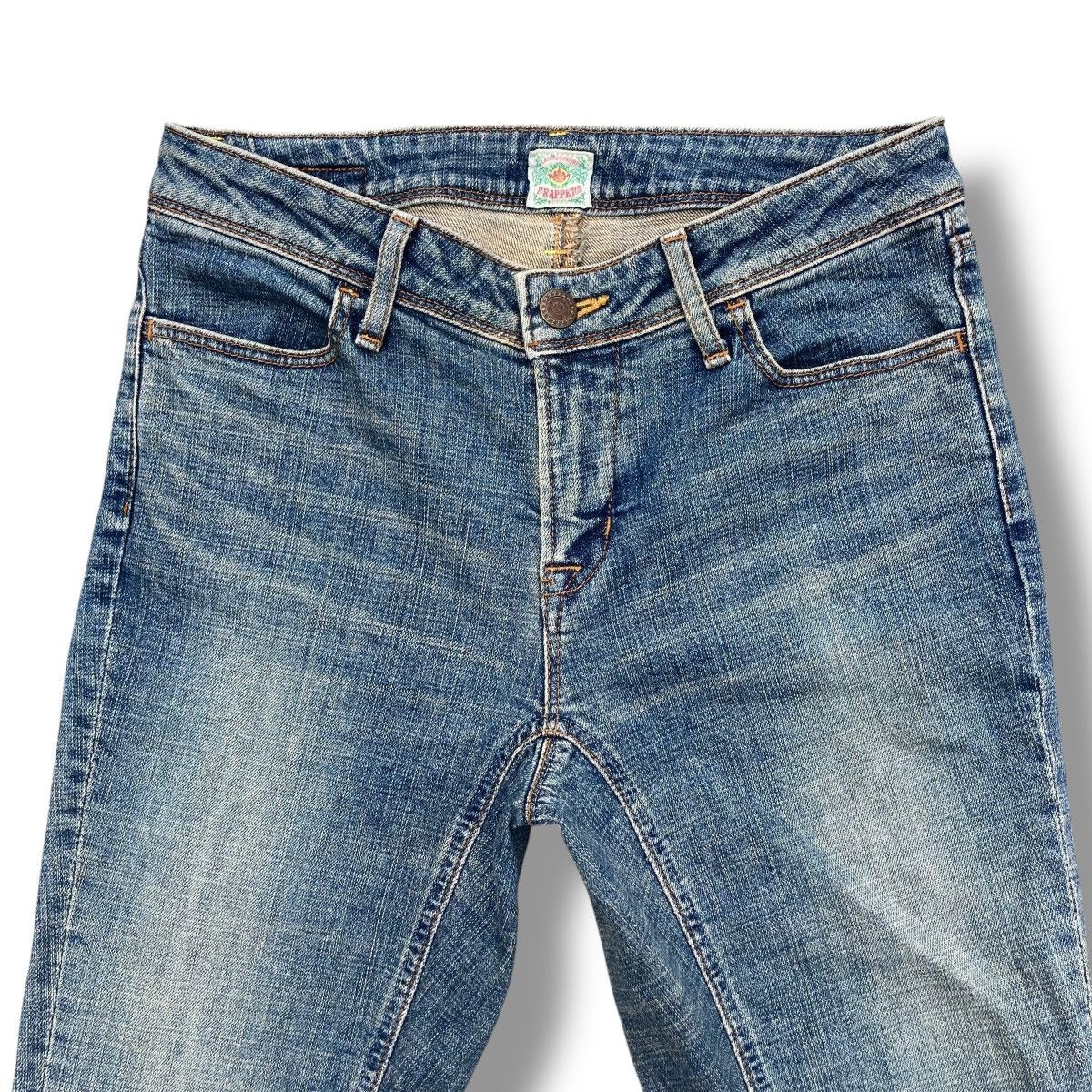 If Six Was Nine 🇯🇵 VINTAGE BRAPPERS SPIRAL CUT FLARE DISTRESSED DENIM PANTS Size 28" / US 6 / IT 42 - 7 Thumbnail