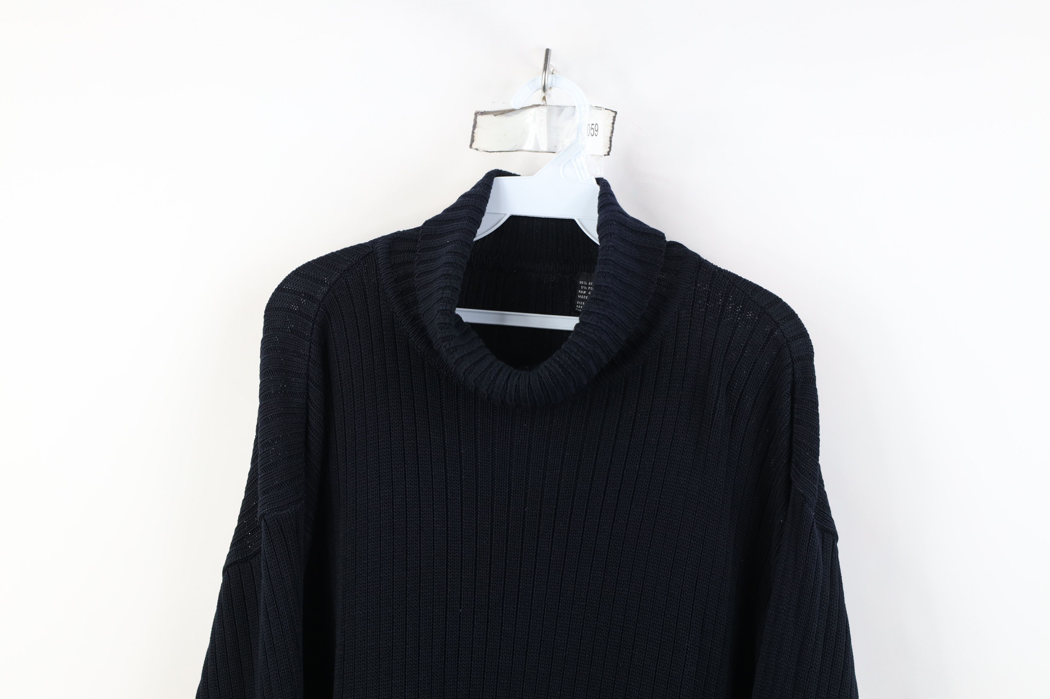 Vintage Vintage 90s Streetwear Thin Ribbed Knit Turtleneck Sweater Size US L / EU 52-54 / 3 - 2 Thumbnail