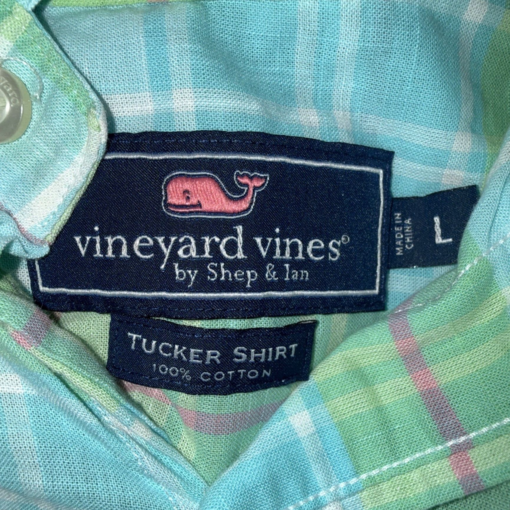 Vineyard Vines Vineyard Vines Tucker Shirt Men’s Large Blue Green Plaid Cotton Button-Up Shirt Men Large Blues Green Plaid Cotton Button-Up with Logo Pocket Size US L / EU 52-54 / 3 - 3 Thumbnail