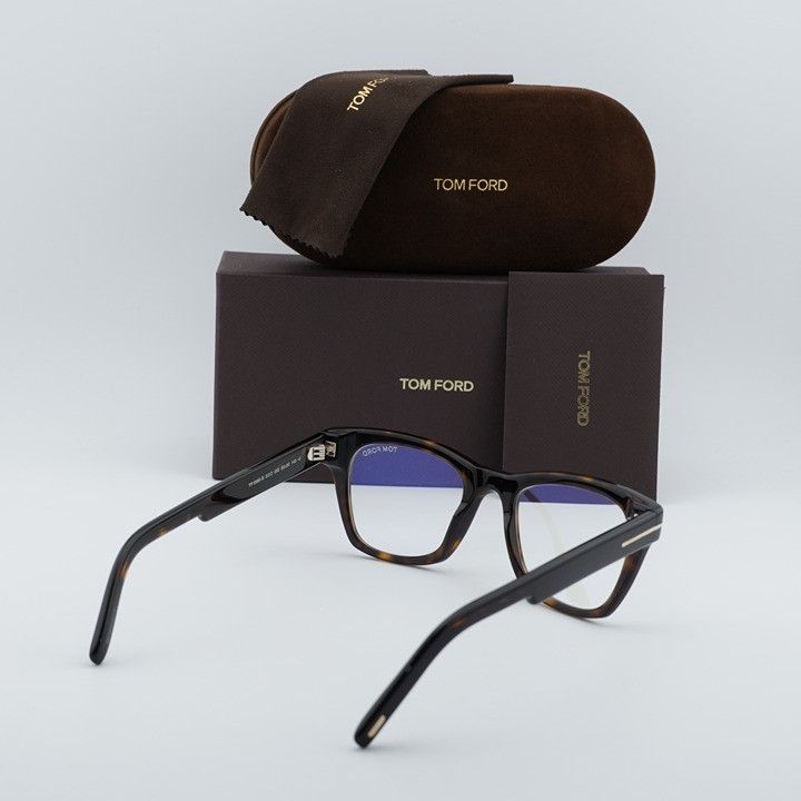 Tom Ford Tom Ford FT5886-B 052 Eyeglasses Havana 50mm Square Frame Size ONE SIZE - 9 Thumbnail