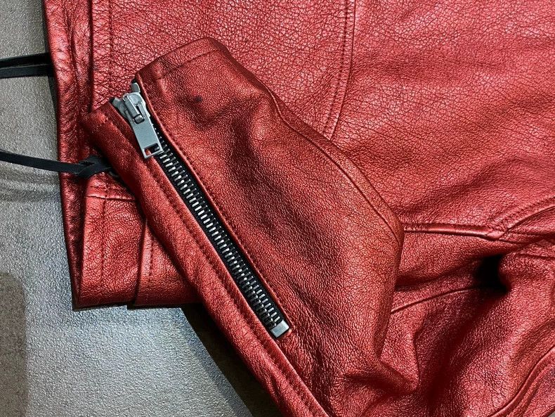 Saint Laurent Paris red leather biker jacket by saint laurent-2507 Size US L / EU 52-54 / 3 - 6 Thumbnail