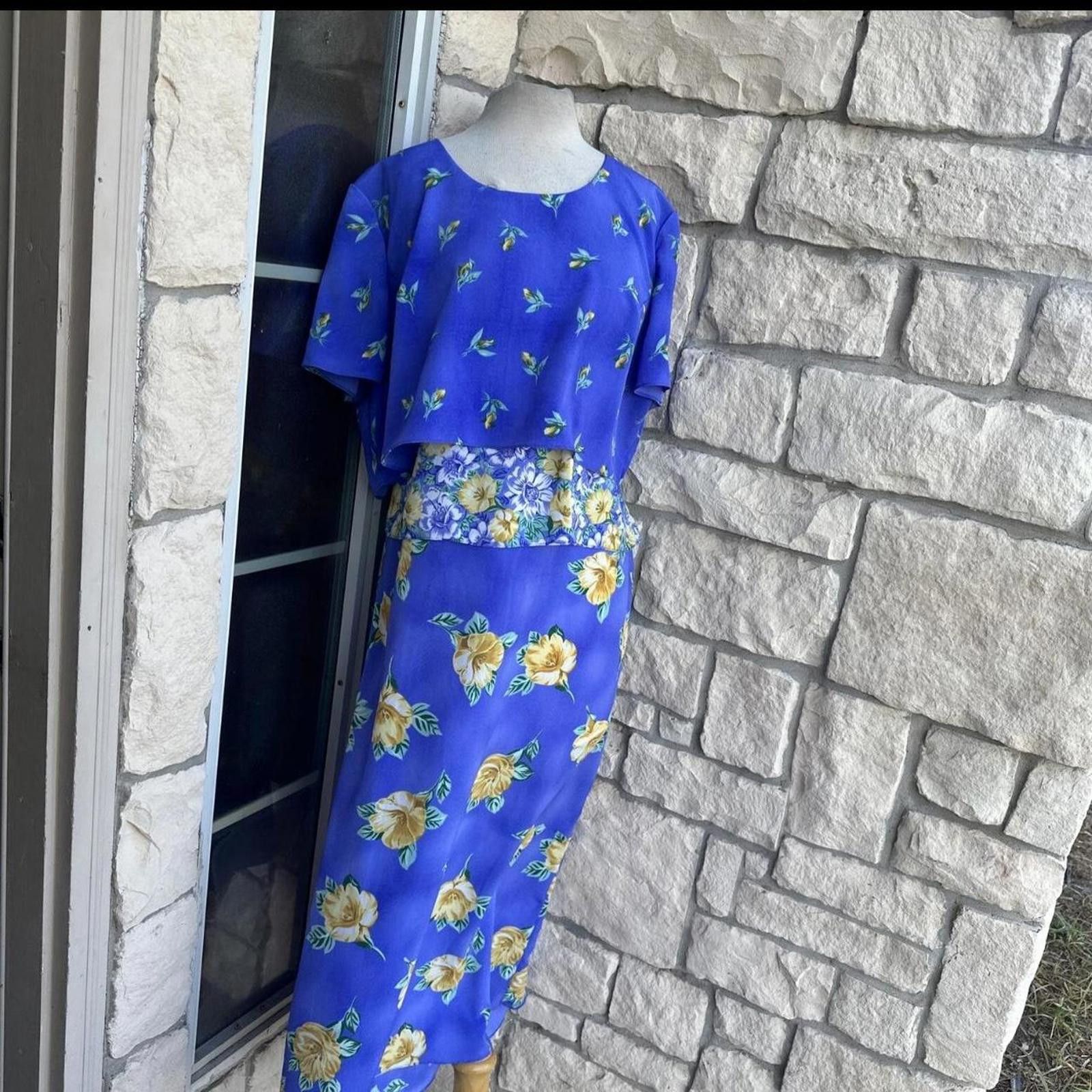 Other Vintage CC Studio Woven Blue Floral Maxi Sundress Size 16 Size XXL / US 16-18 / IT 52-54 - 1 Thumbnail