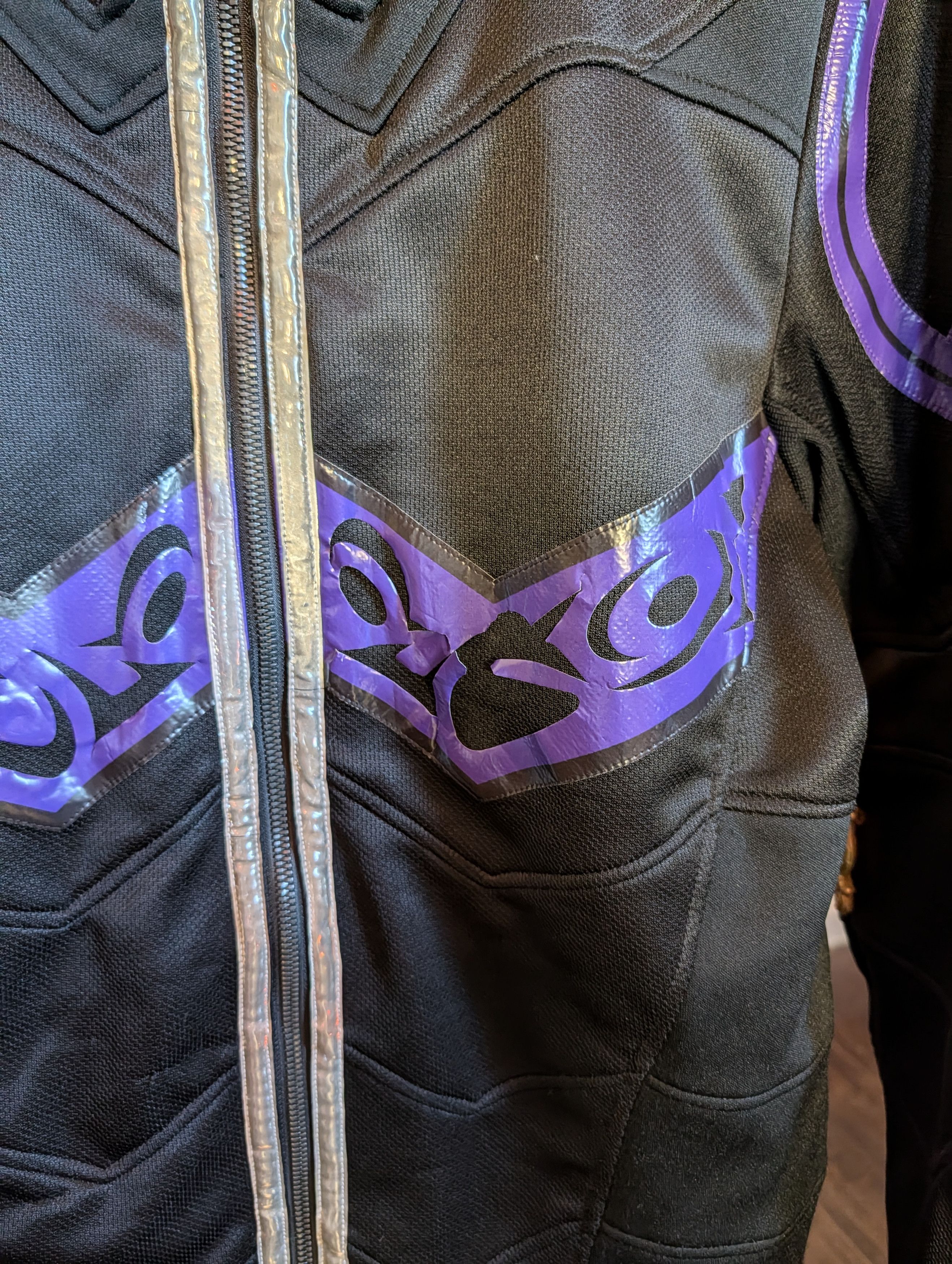 Beauty Beast Vtg Y2K cyberpunk paneled zip-up jacket black/purple Size US L / EU 52-54 / 3 - 6 Thumbnail