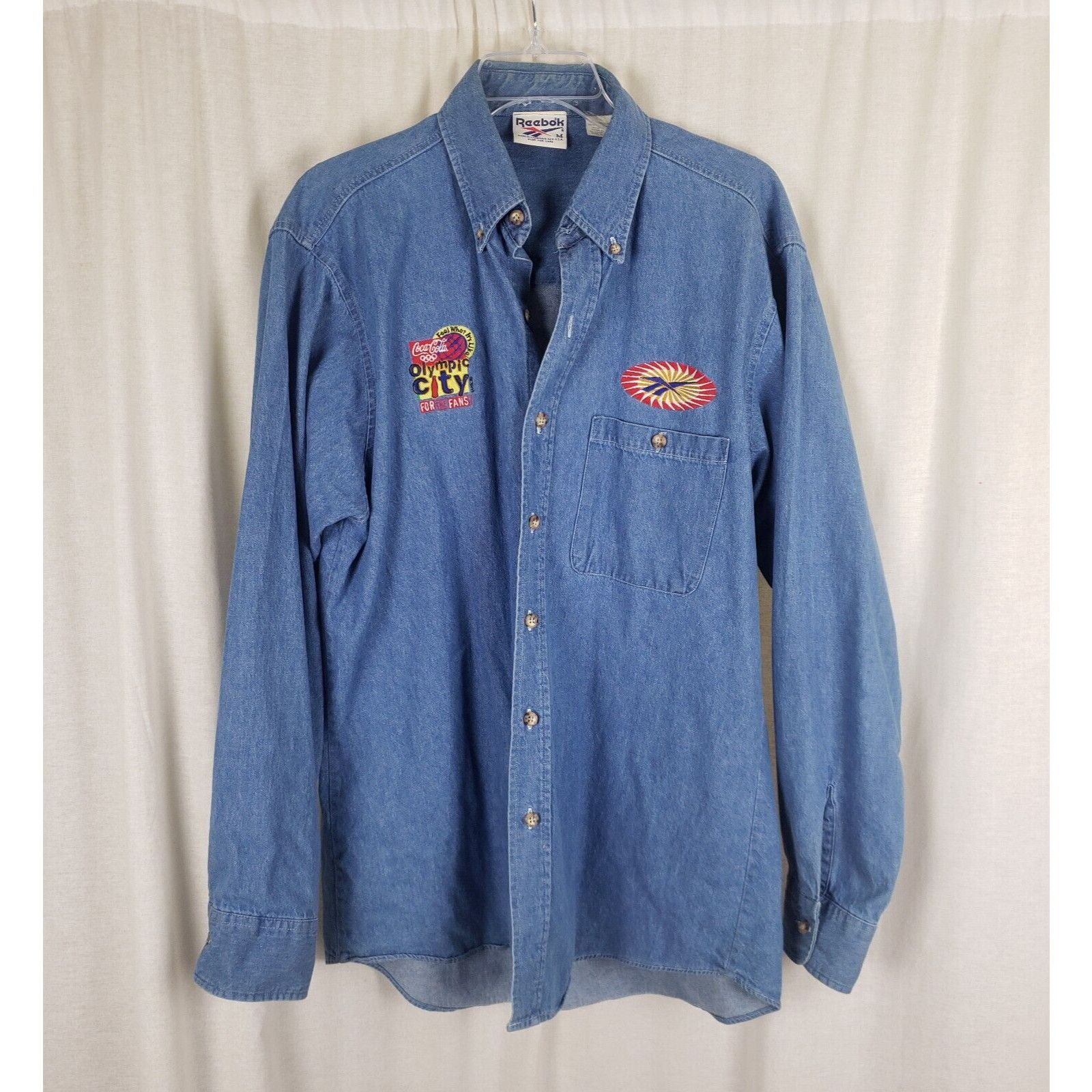 Reebok Reebok Olympic City Chambray Denim Blue Jean Button Shirt Size US M / EU 48-50 / 2 - 1 Thumbnail