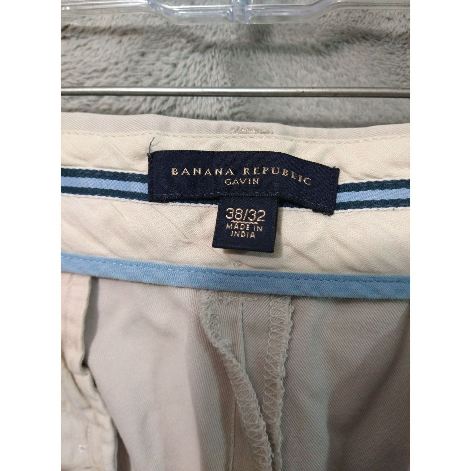 Banana Republic Banana Republic Pants Adult 38x32 Beige Gavin Chino Flat Front Cotton Straight Leg Mens Size US 38 / EU 54 - 7 Thumbnail